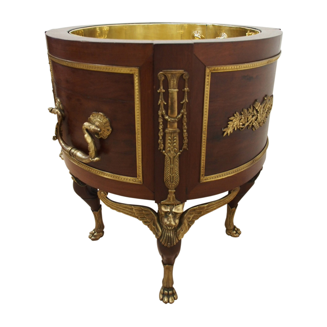 Empire Revival Mahogany & Ormolu Mounted Jardiniere c.1900 (1 of 8)