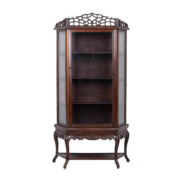 19th Century Hardwood Display Cabinet (1 of 7)