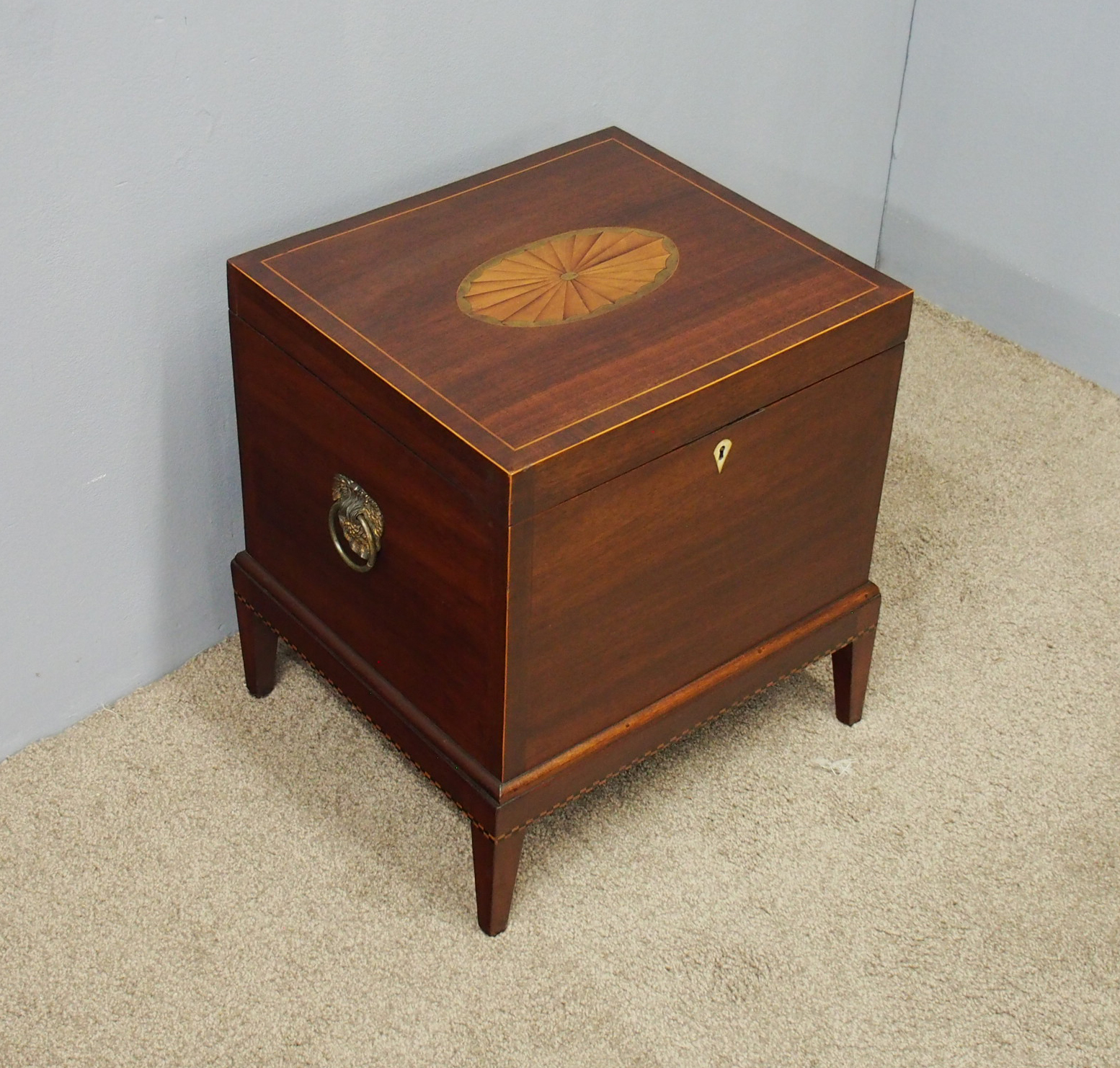 George III Mahogany Inlaid Vin Du Gard (1 of 8)