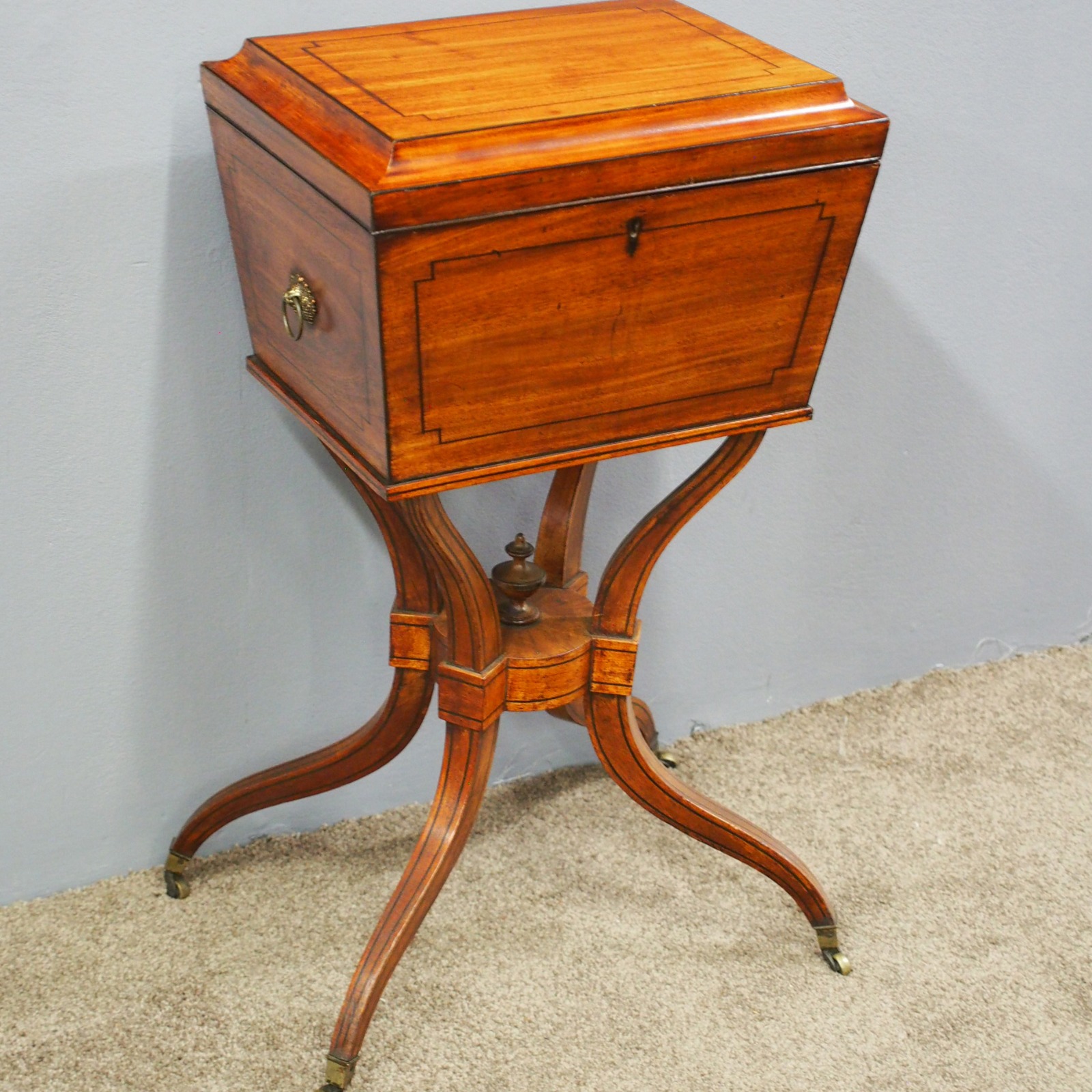 Regency Mahogany & Inlaid Teapoy c.1820 5288 / LA114839