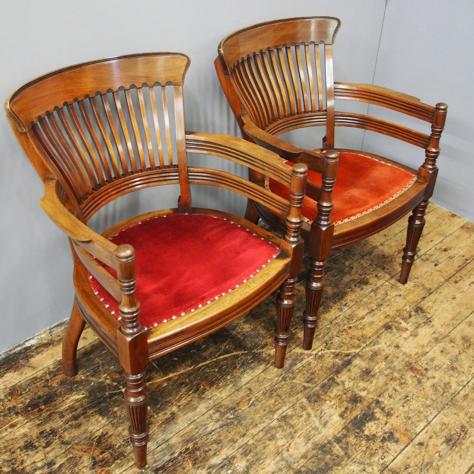 Pair of Edwardian Mahogany Office Chairs (1 of 1) Pair of Edwardian Mahogany Office Chairs (1 of 1)