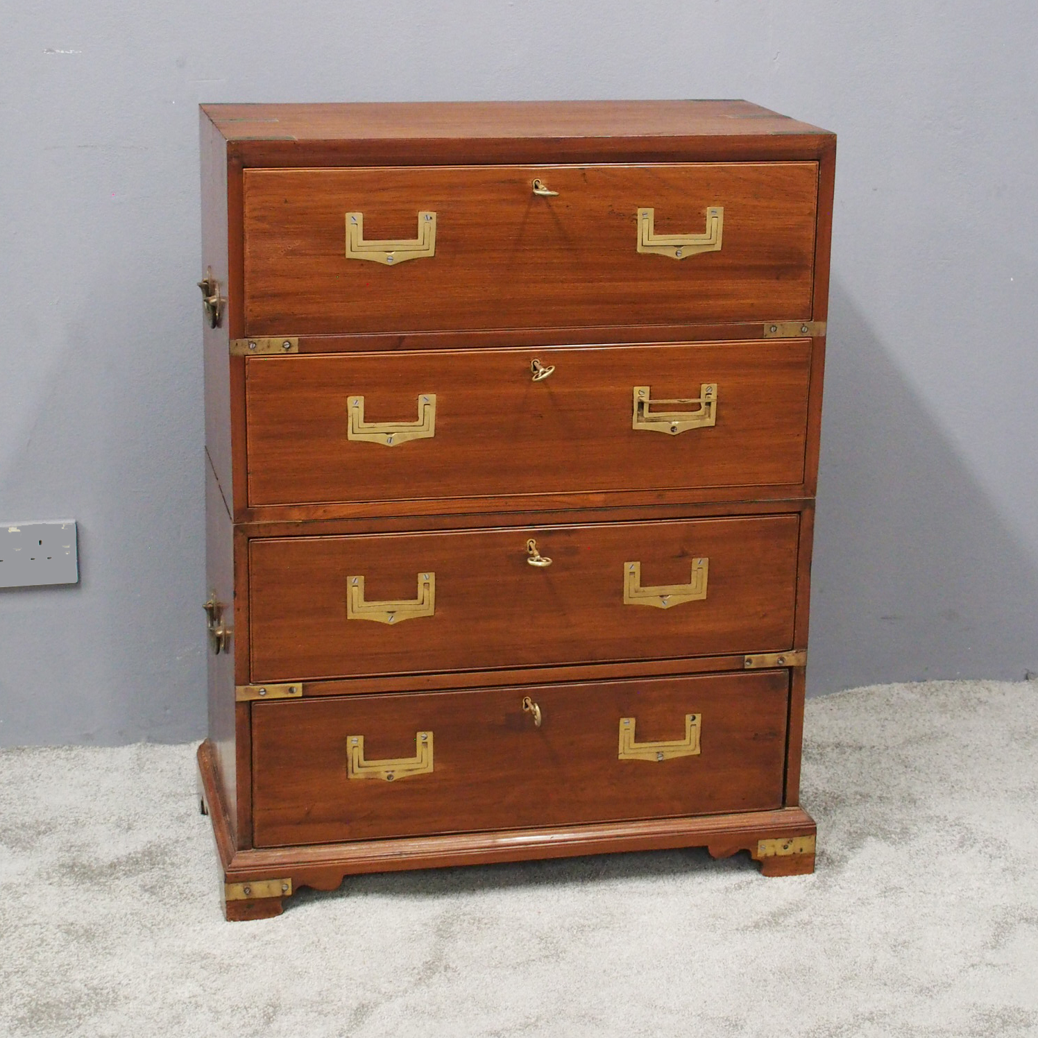 Handmade Military Secretaire Chest of Drawers c.1900 (1 of 1) Handmade Military Secretaire Chest of Drawers c.1900 (1 of 1)