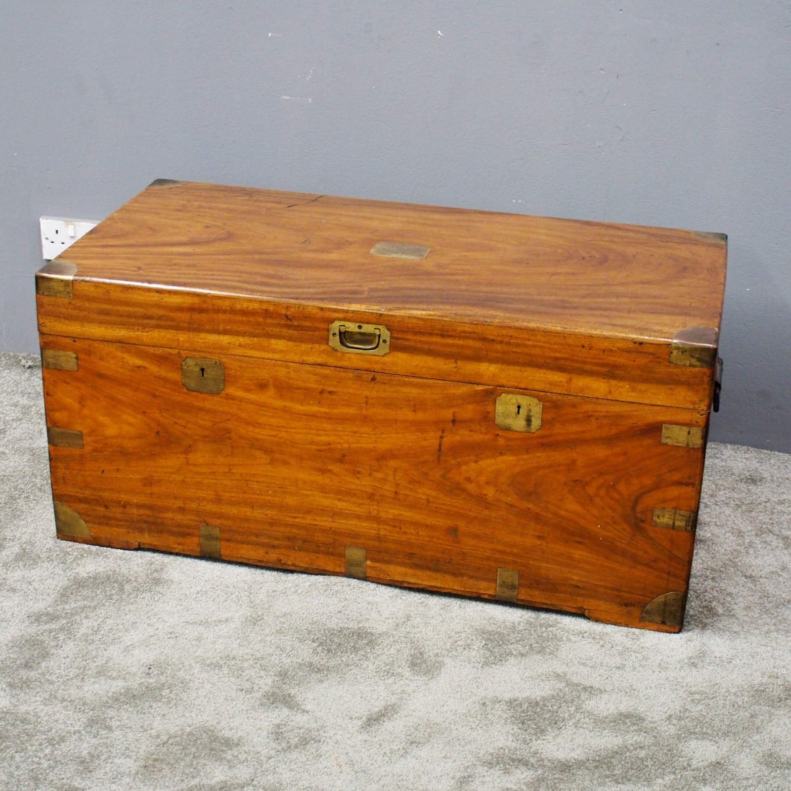 Brass Bound Military Style Kist c.1880 (1 of 1) Brass Bound Military Style Kist c.1880 (1 of 1)