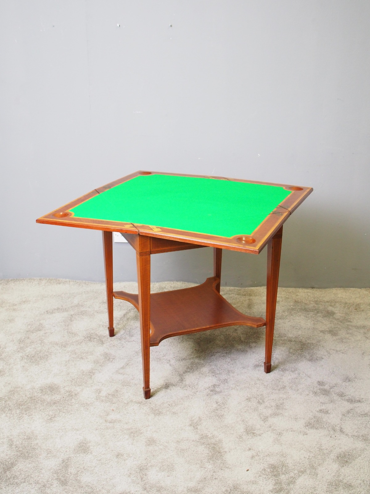 Victorian Mahogany & Satinwood Envelope Card Table (1 of 12)