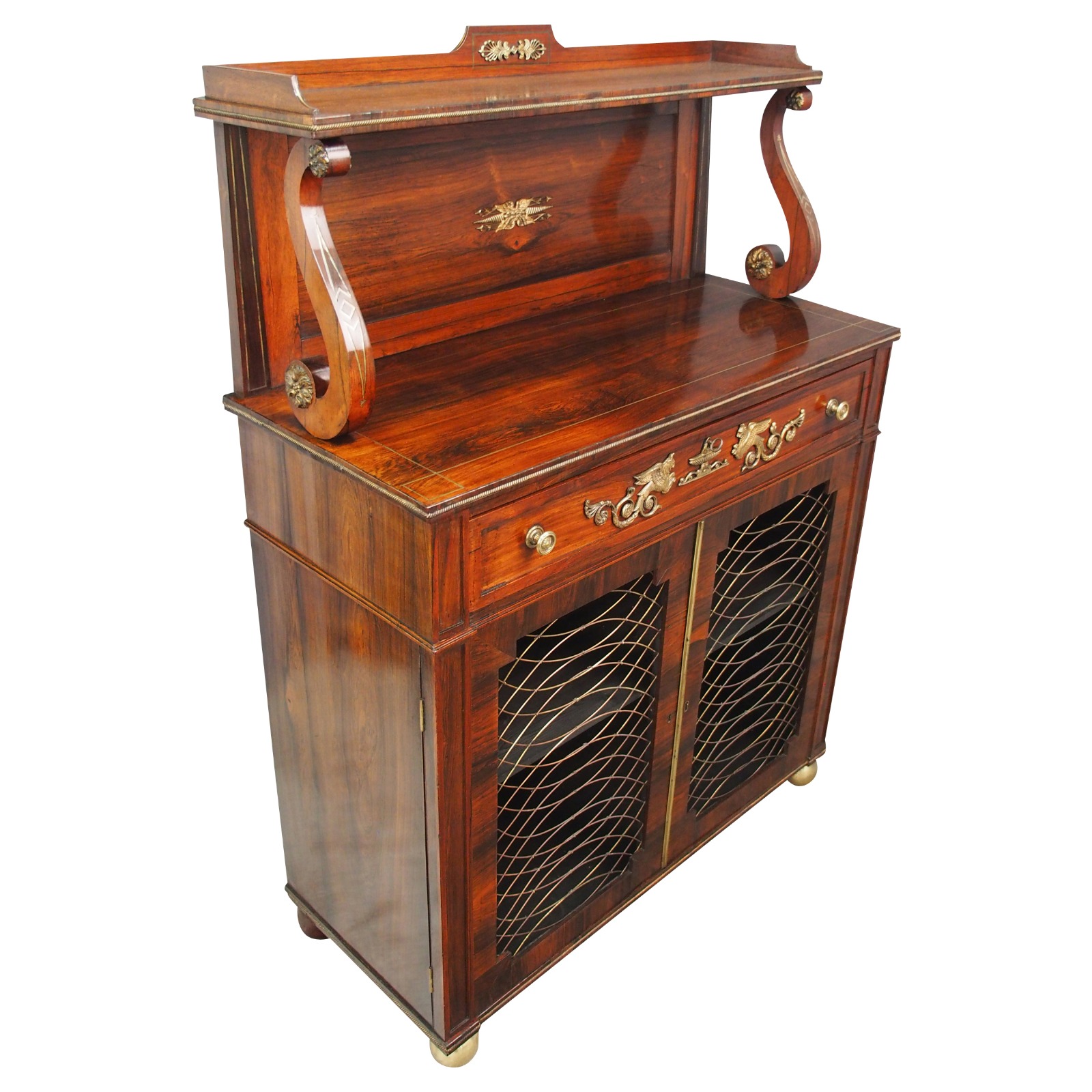 Regency Rosewood Secretaire Chiffonier (1 of 12)