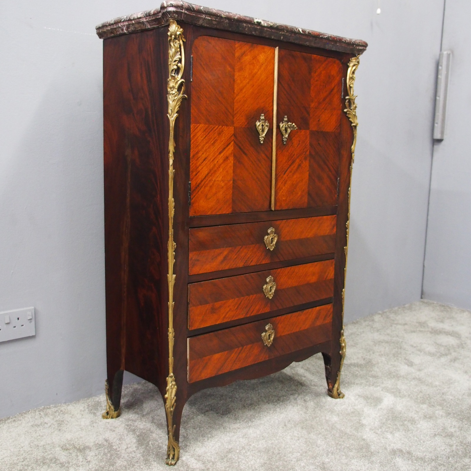 Louis XV Kingwood Cabinet Stamped Leonard Boudin (1 of 9)