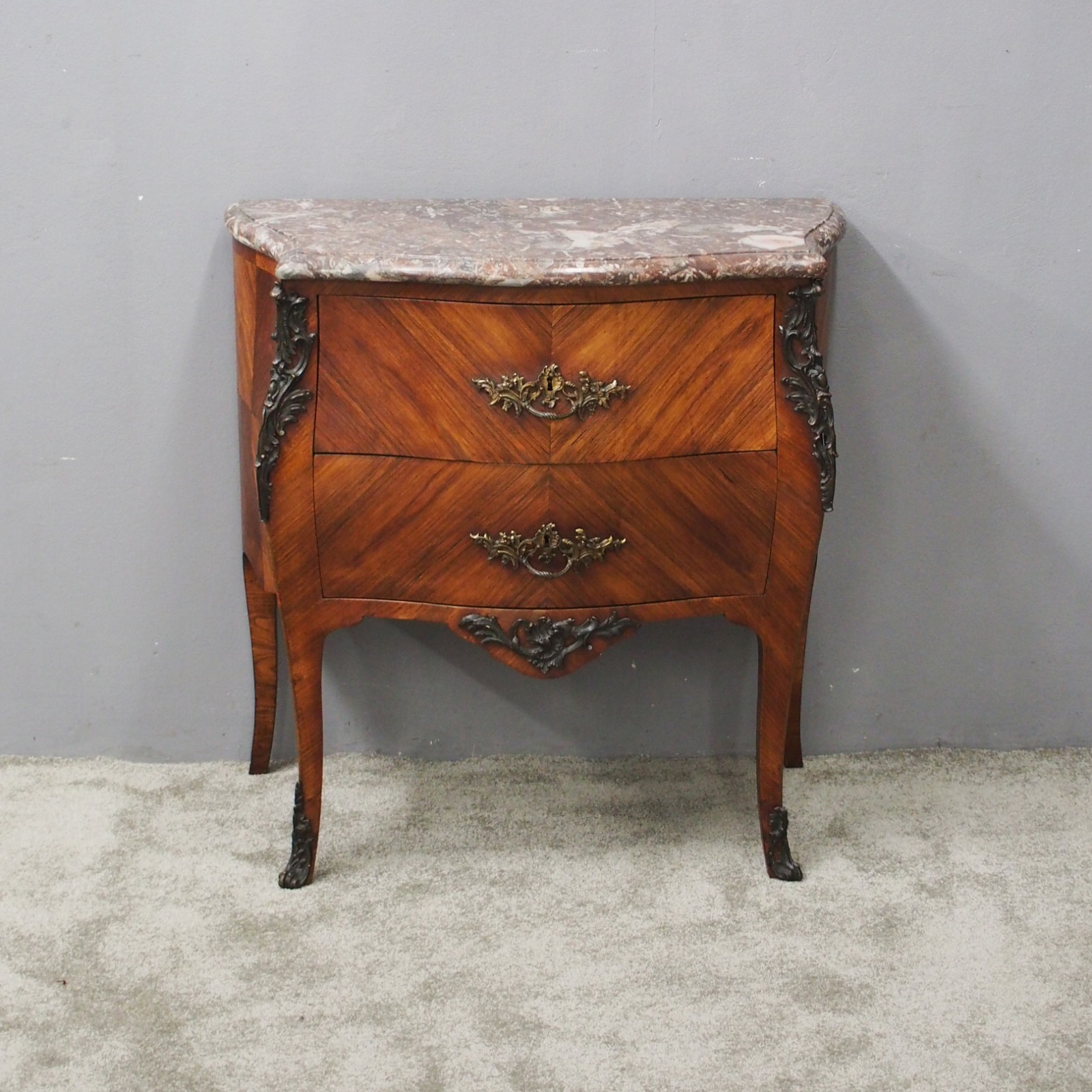 French Kingwood & Pink Marble Top Commode (1 of 9)