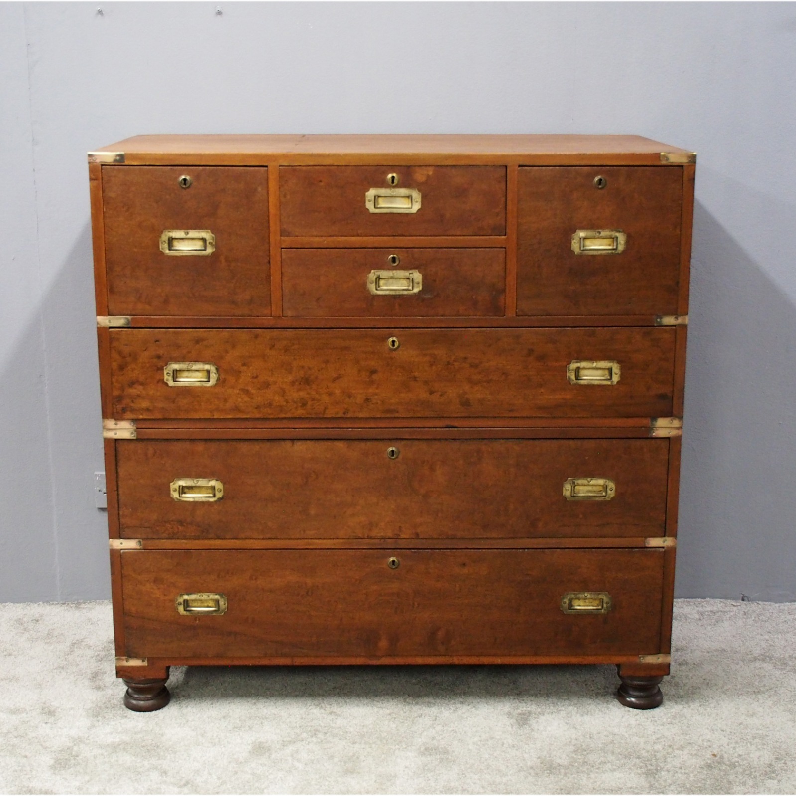 Teak Brass Bound Military Chest c.1860 (1 of 12) Teak Brass Bound Military Chest c.1860 (1 of 12)