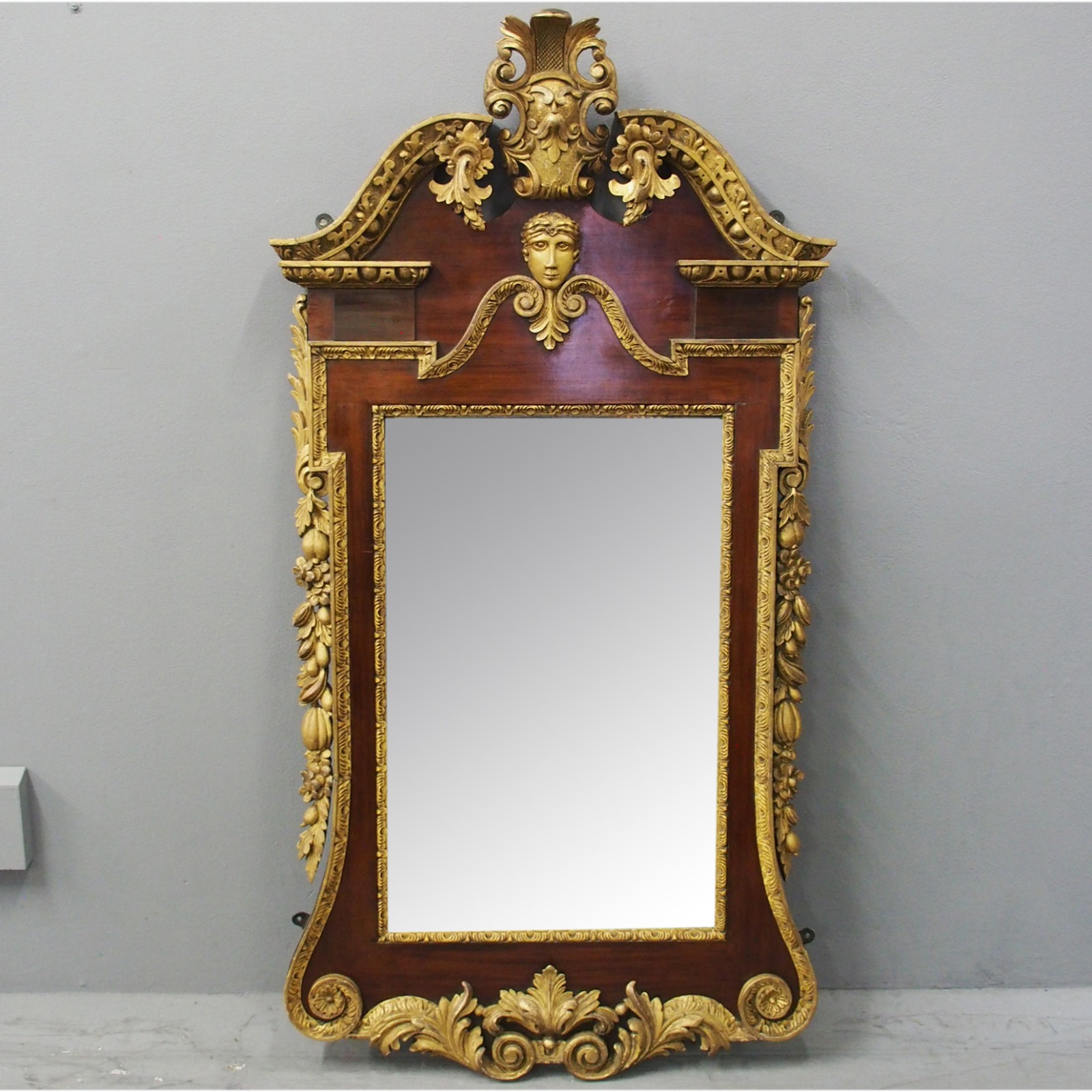 George II Style Carved Walnut & Gilded Mirror c.1880 (1 of 13)