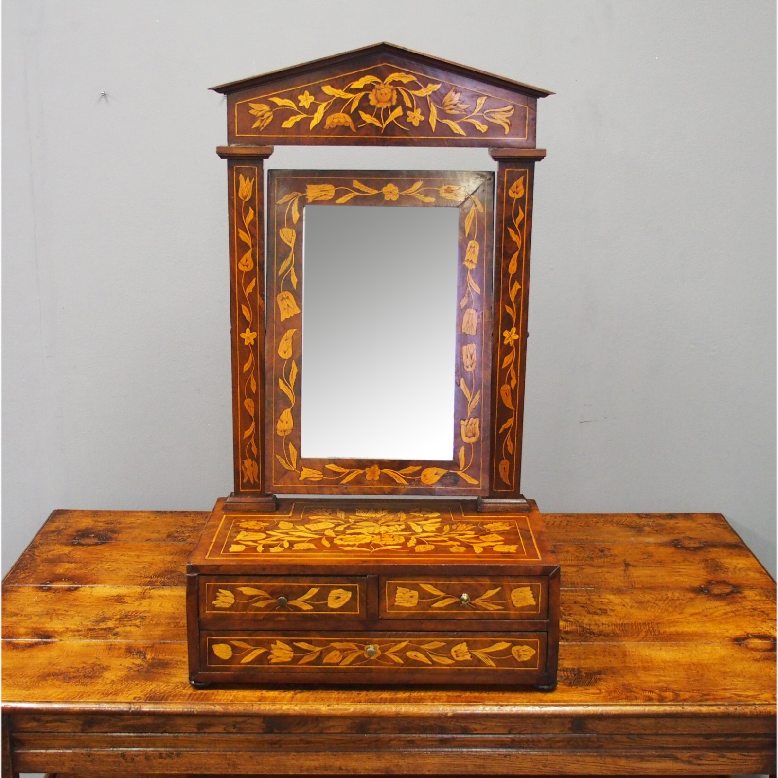 Dutch Marquetry Toilet Mirror c.1820 (1 of 14)