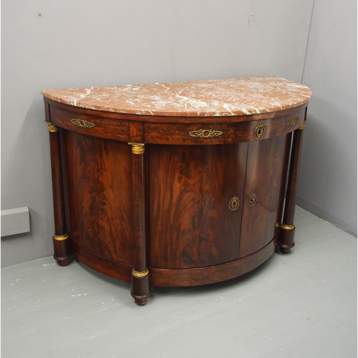 French Empire Mahogany & Marble Side Cabinet c.1850 (1 of 14)