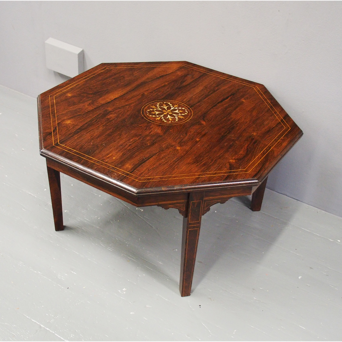 Octagonal Inlaid Rosewood Coffee Table c.1890 (1 of 6) Octagonal Inlaid Rosewood Coffee Table c.1890 (1 of 6)
