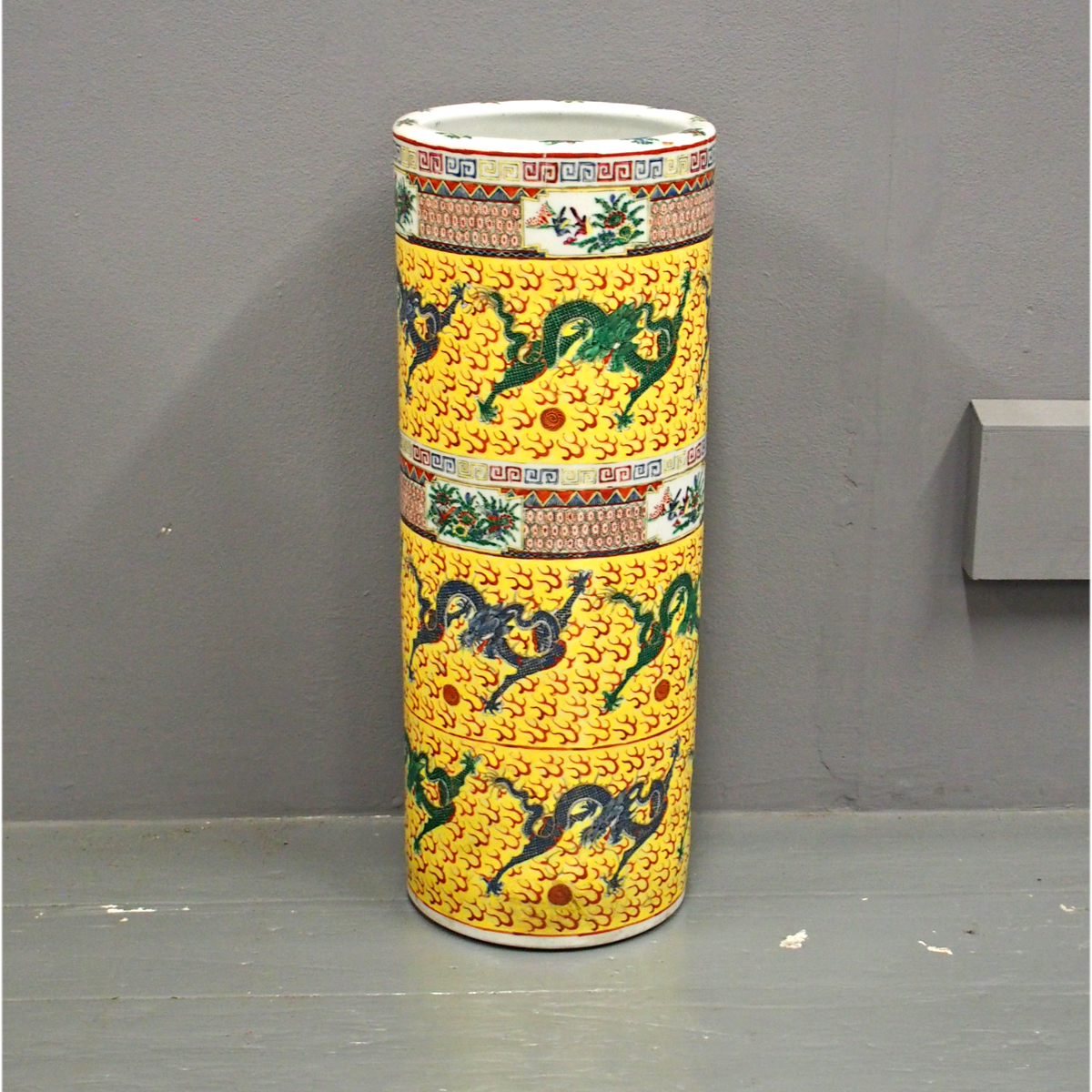 Chinese Painted Porcelain Stick Stand c.1930 (1 of 1) Chinese Painted Porcelain Stick Stand c.1930 (1 of 1)