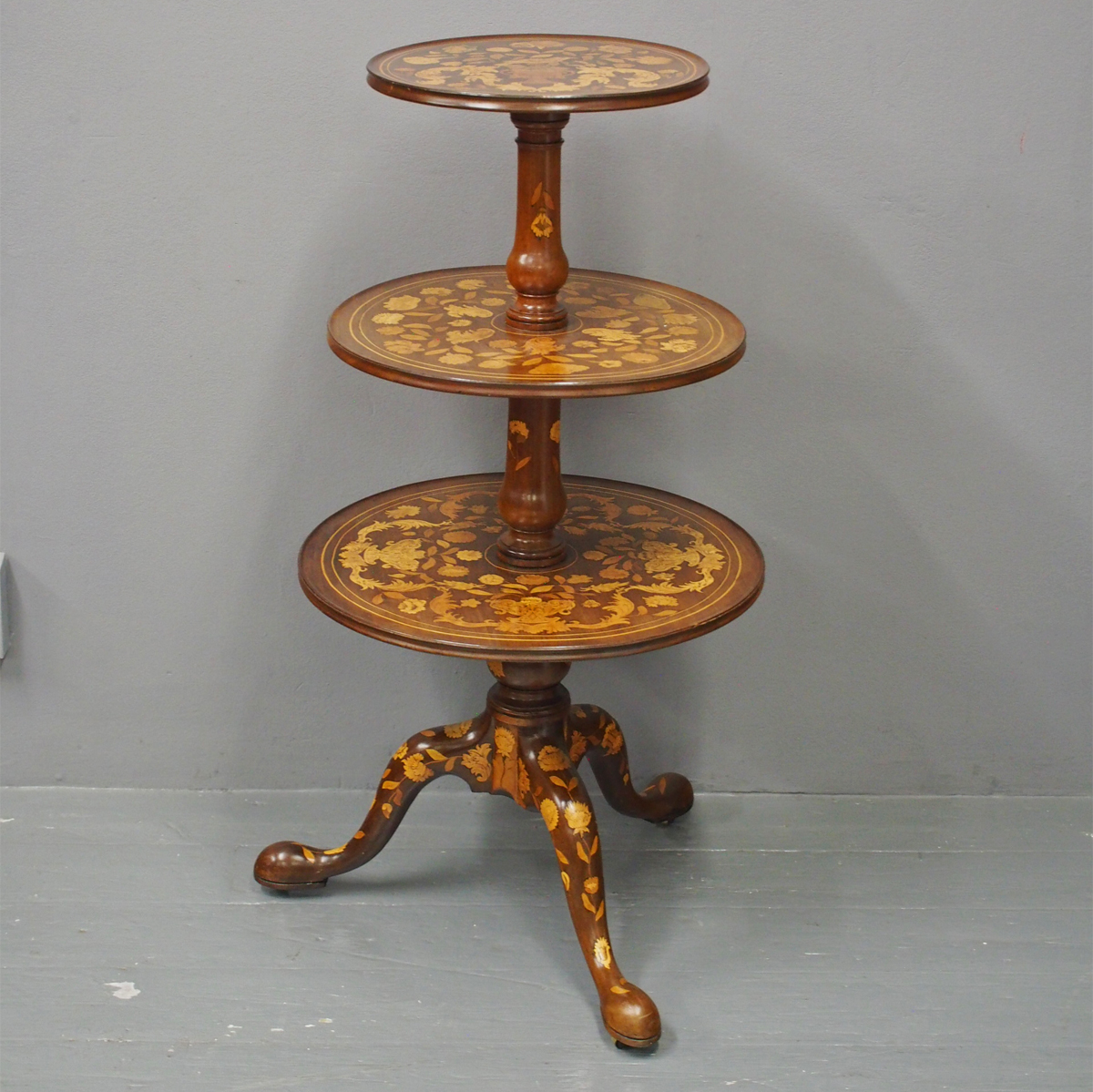 George III British 3 Tier Mahogany Dumbwaiter (1 of 12)