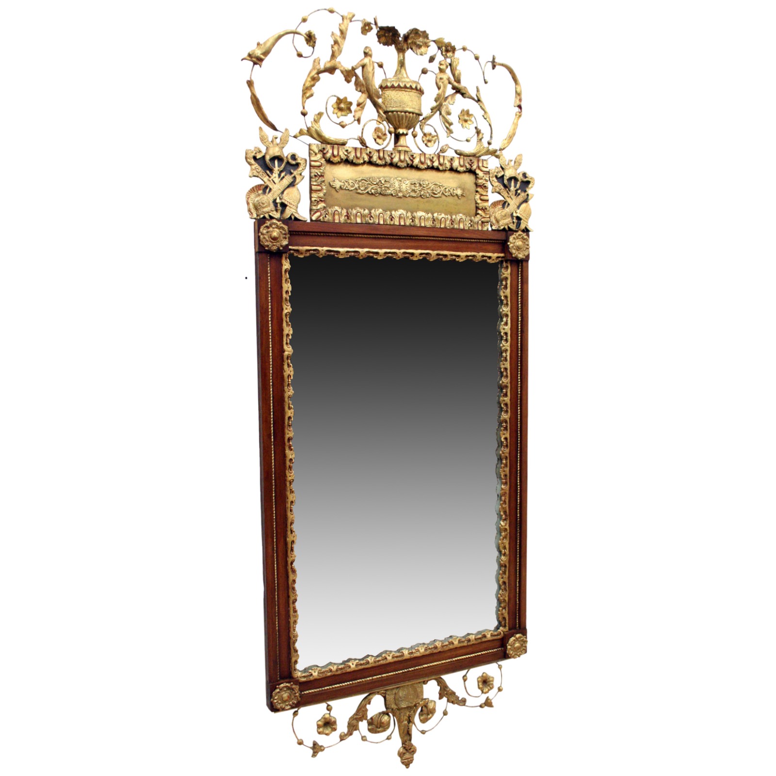 Swedish Mahogany & Gilded Wood Mirror c.1860 (1 of 11)