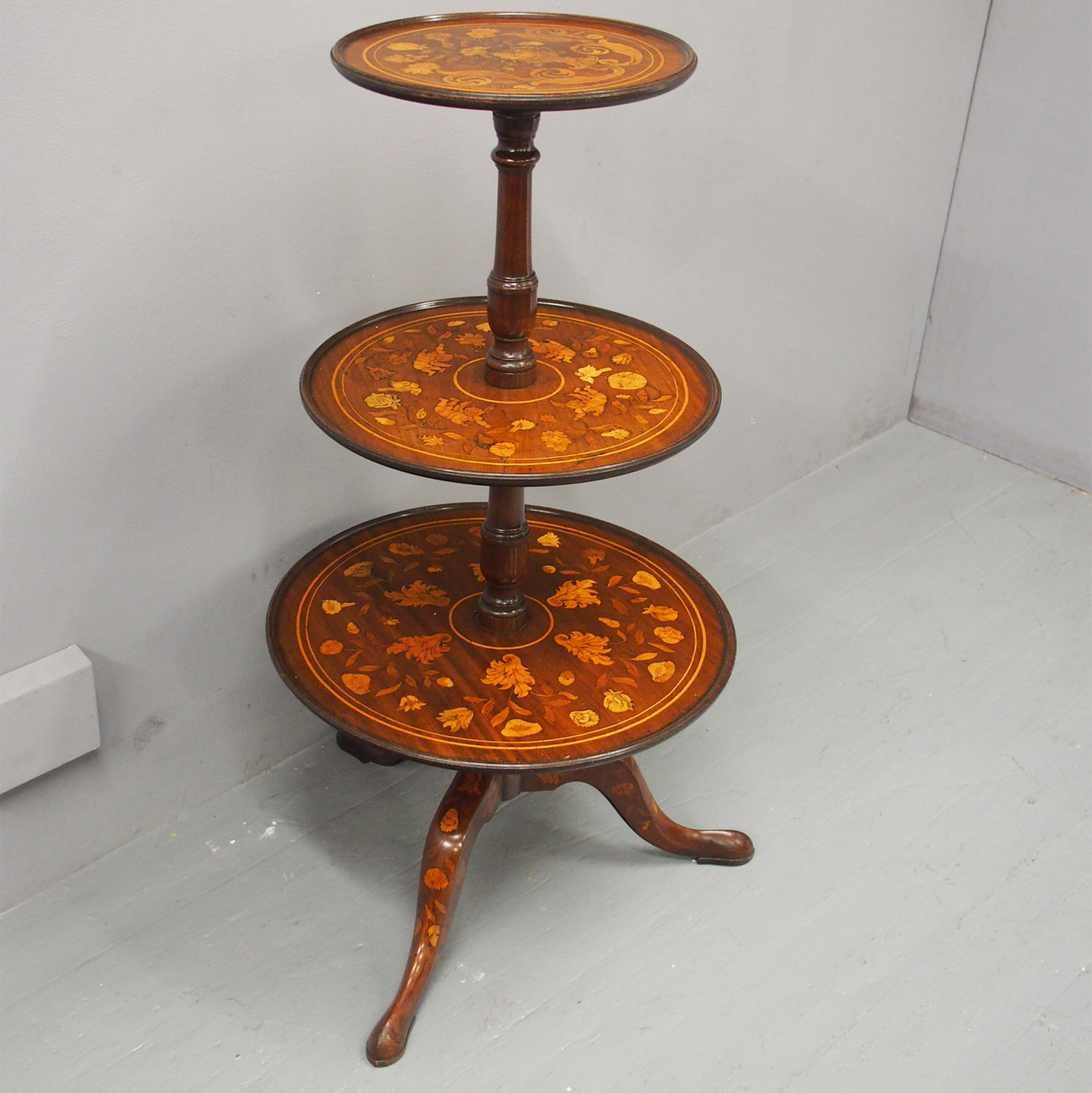 Marquetry Inlaid Mahogany Dumbwaiter c.1840 (1 of 6) Marquetry Inlaid Mahogany Dumbwaiter c.1840 (1 of 6)