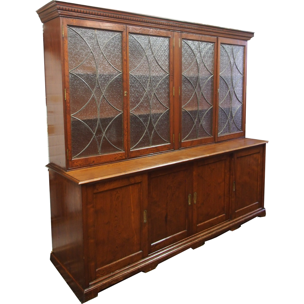 Scottish Pitch Pine Cabinet Bookcase c.1900 (1 of 11)