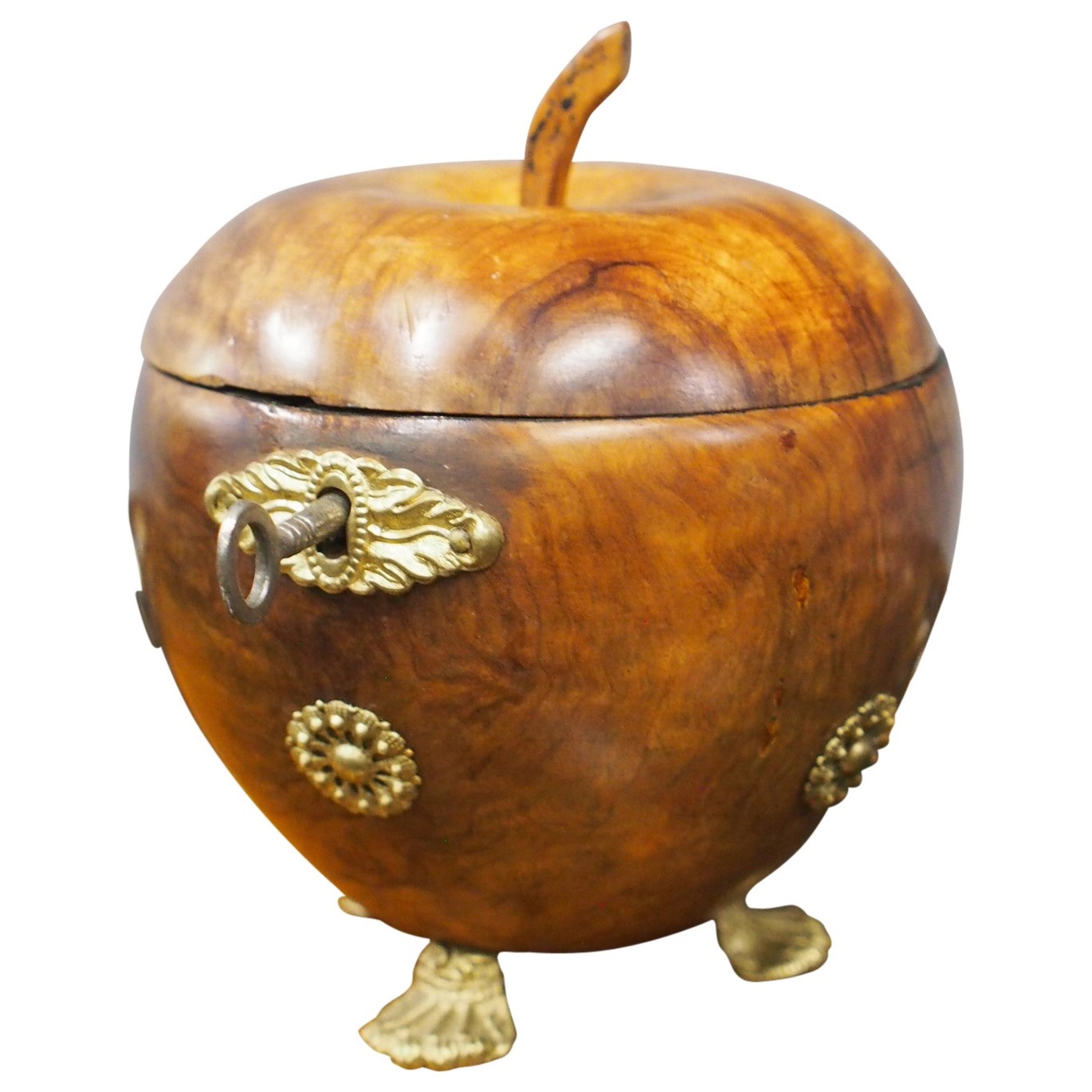 Apple Shaped Fruitwood Tea Caddy c.1920 (1 of 7) Apple Shaped Fruitwood Tea Caddy c.1920 (1 of 7)