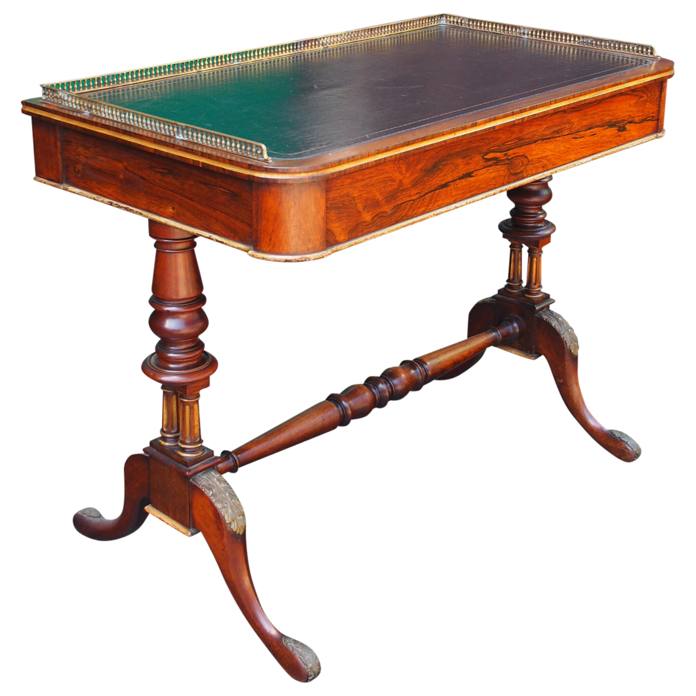 Regency Carved Rosewood Library Desk / Table (1 of 9)