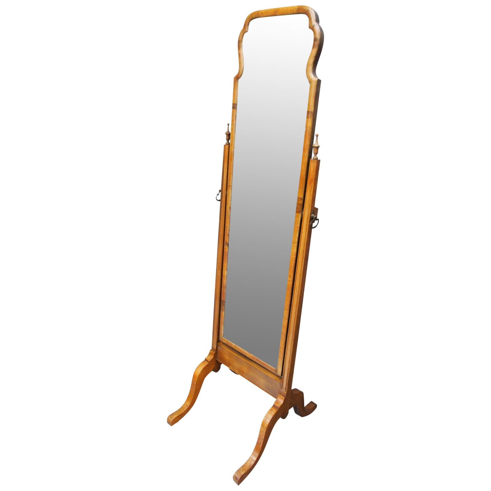 Queen Anne Style Walnut Cheval Mirror (1 of 10) Queen Anne Style Walnut Cheval Mirror (1 of 10)