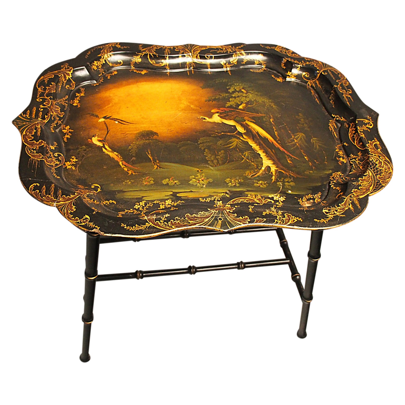 Victorian Papier Mache Tray on Stand (1 of 13) Victorian Papier Mache Tray on Stand (1 of 13)