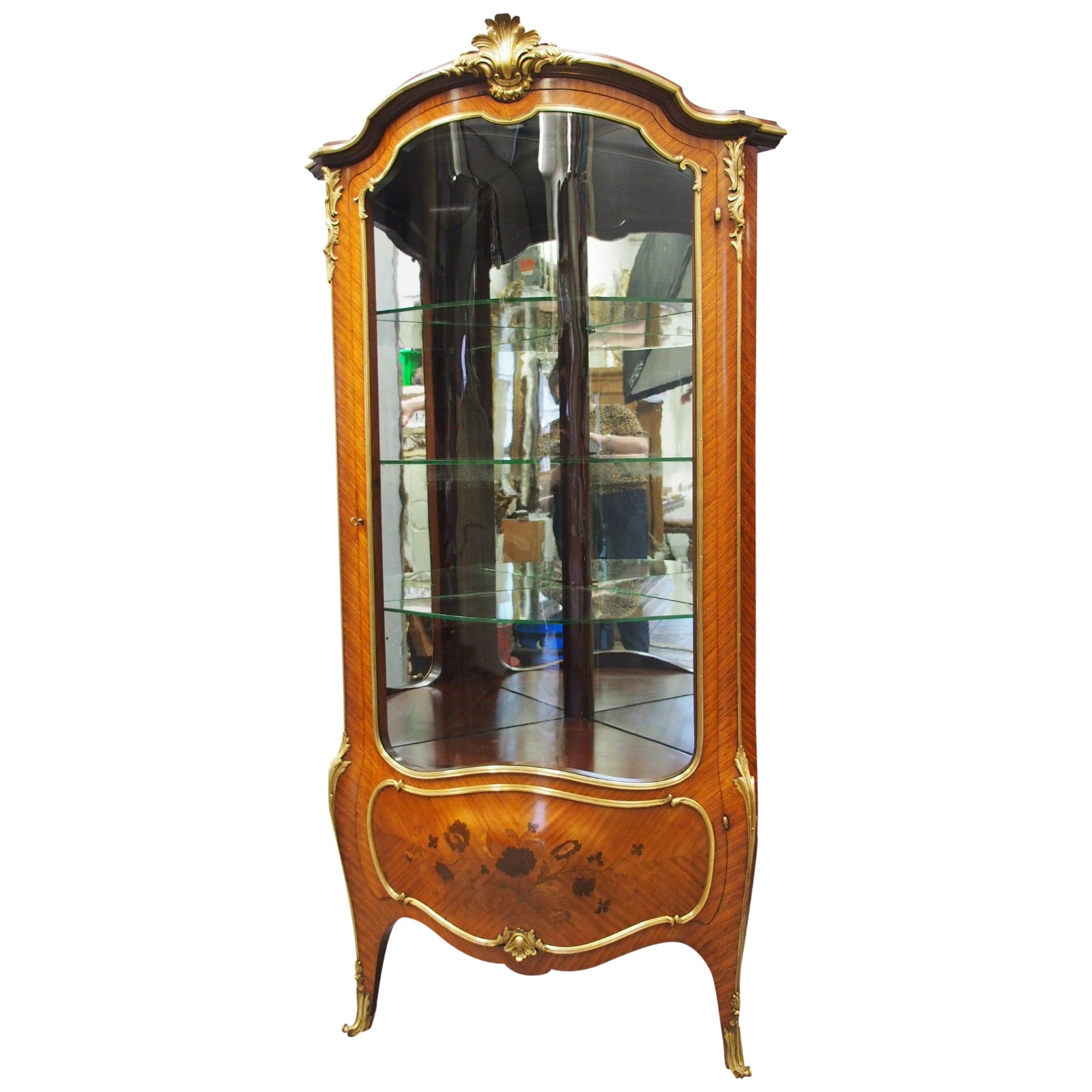 Victorian Kingwood Bombe Shaped Corner Vitrine (1 of 12)