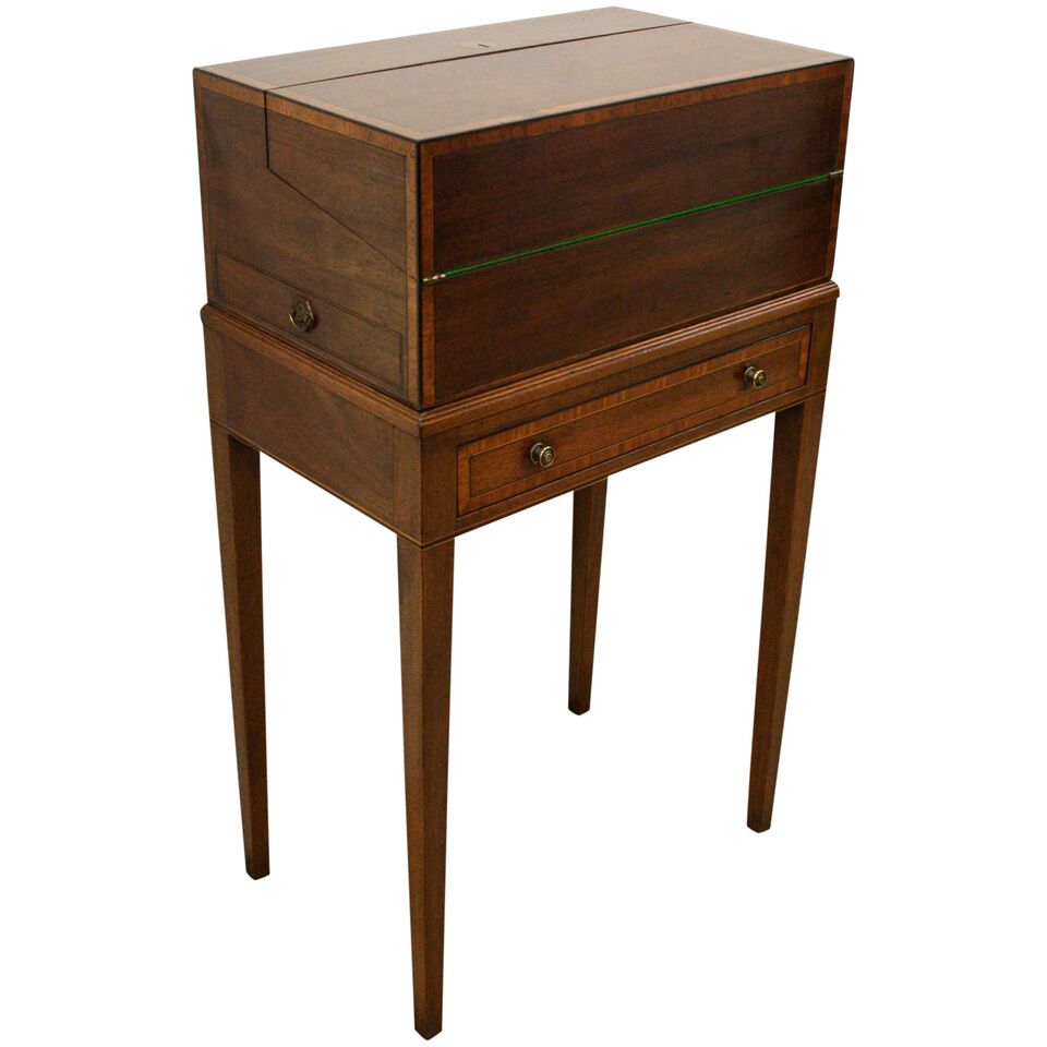 Unusual Inlaid & Mahogany Campaign Desk c.1860 (1 of 13)