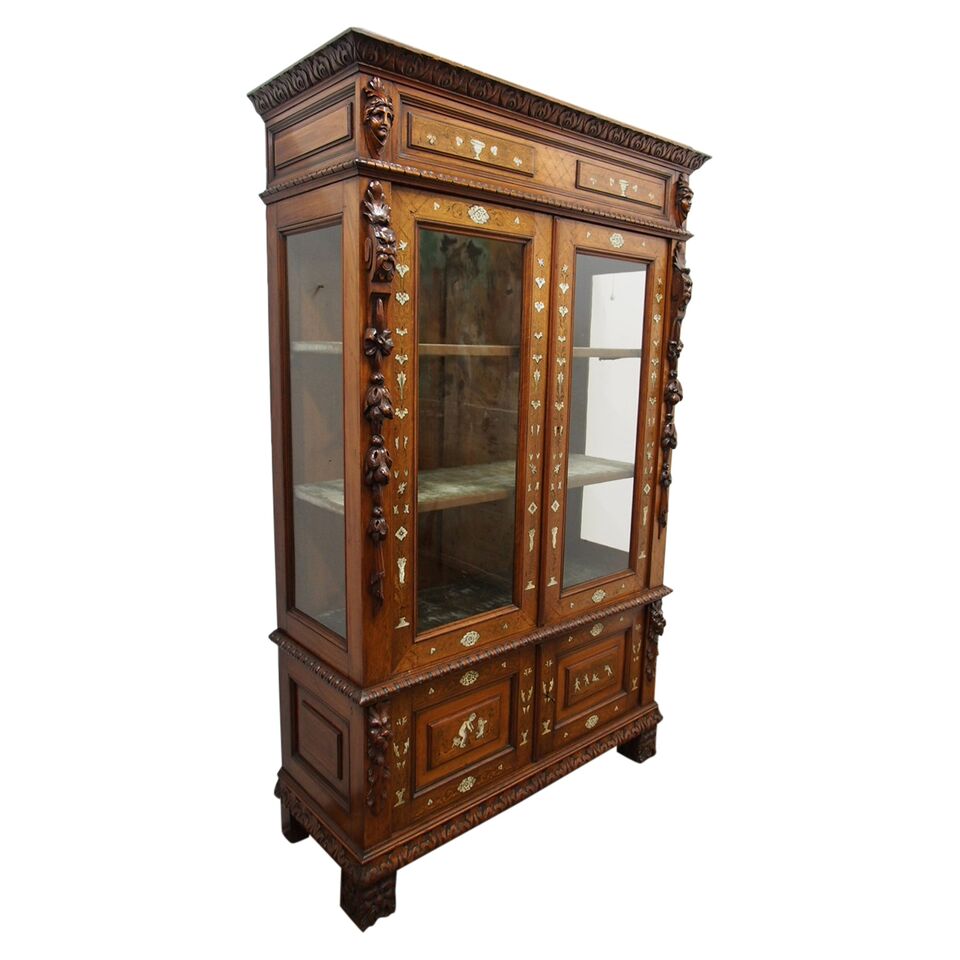 Italian Inlaid Walnut Display or Bookcase 25247 / LA89514