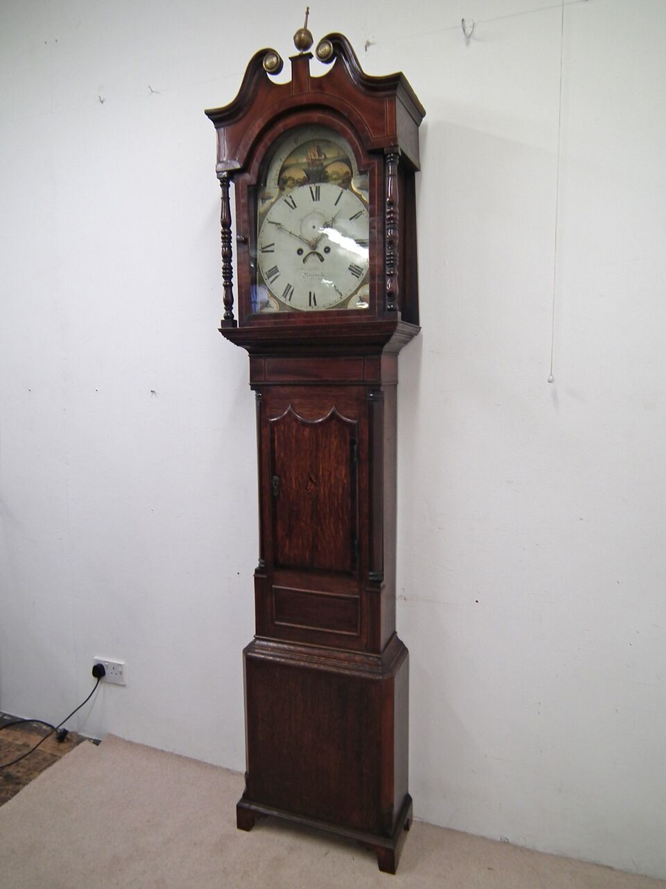 George III Mahogany & Oak Grandfather Clock by John Beecham of Newcastle (1 of 15)