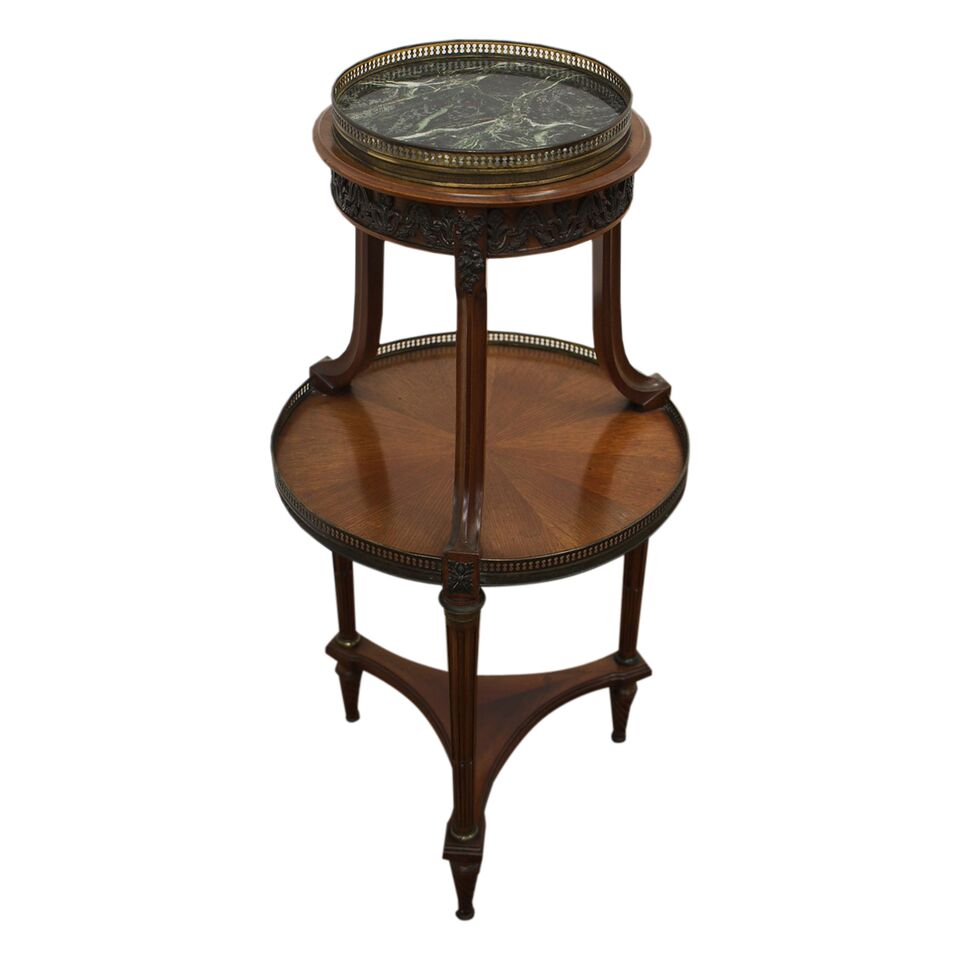 French Two Tier Etagere with Green Marble Top c.1900 (1 of 7)