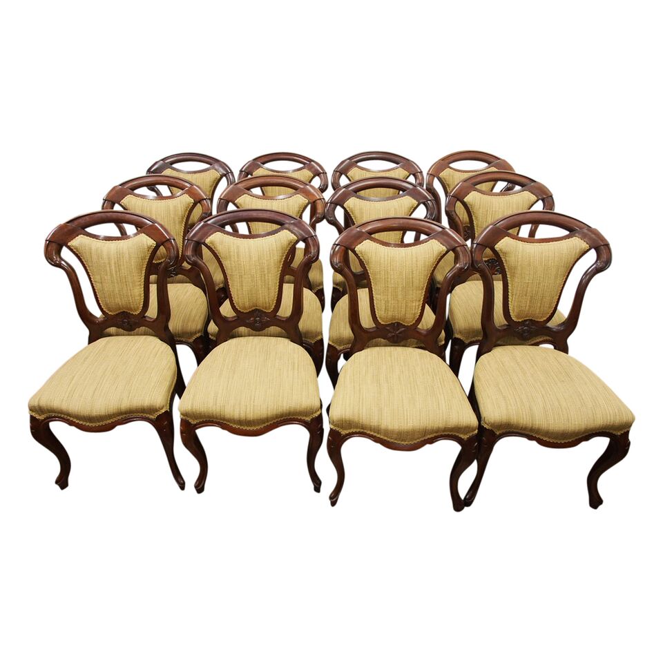 Set of 12 Victorian Mahogany Dining Chairs (1 of 14) Set of 12 Victorian Mahogany Dining Chairs (1 of 14)