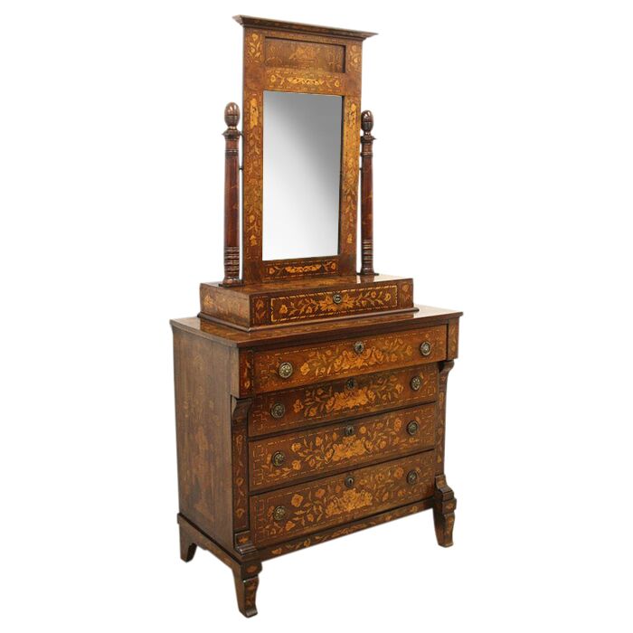 Dutch Marquetry Antique Dressing Table (1 of 13)