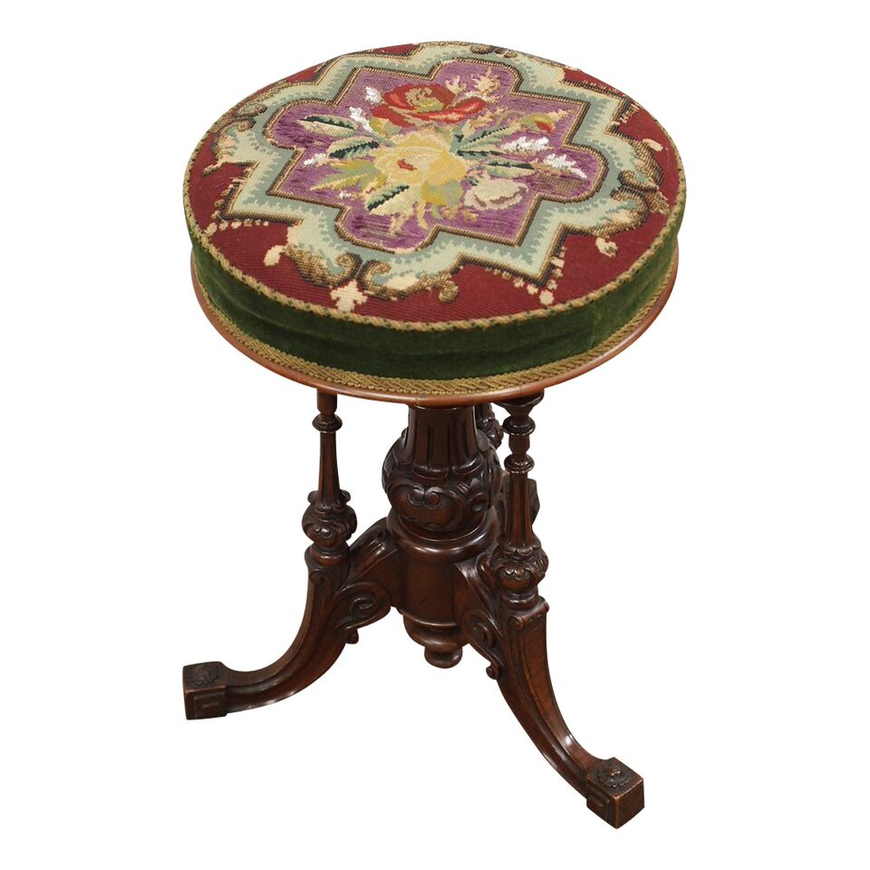 Carved Walnut Revolving Piano Stool c.1870 (1 of 5) Carved Walnut Revolving Piano Stool c.1870 (1 of 5)