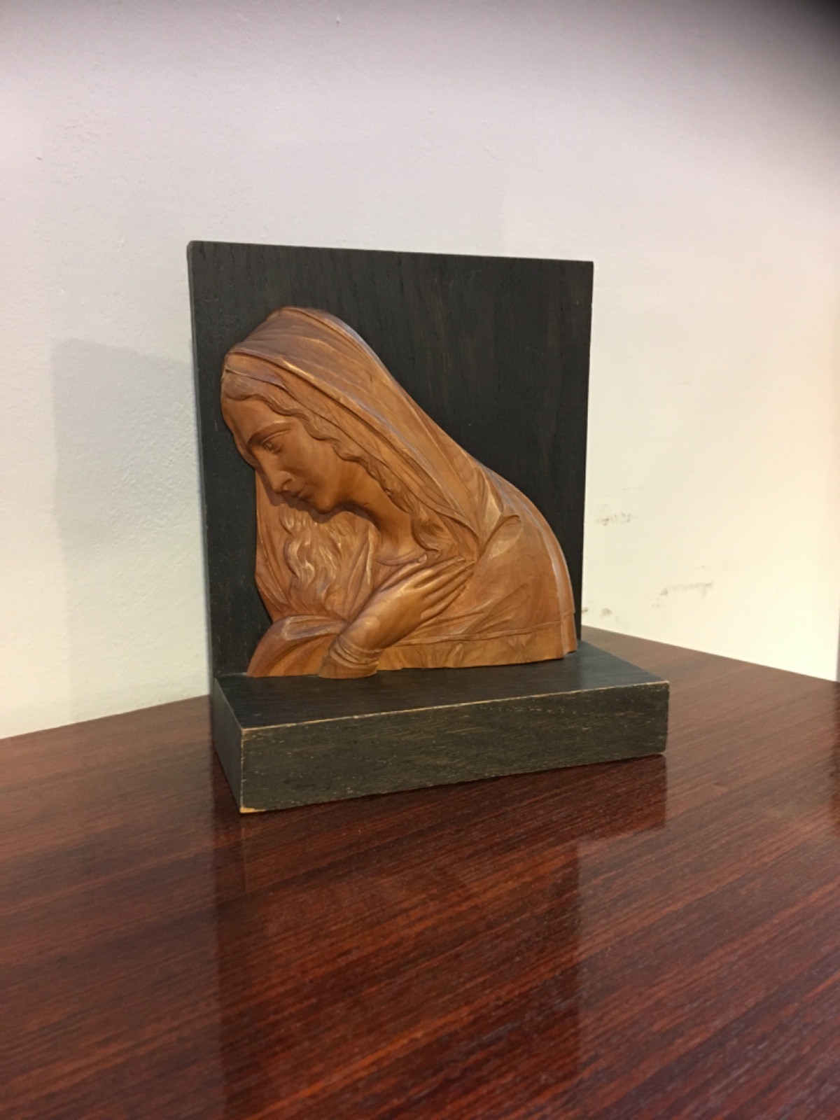 Carved Wood Bust on Stand c.1920 (1 of 6)