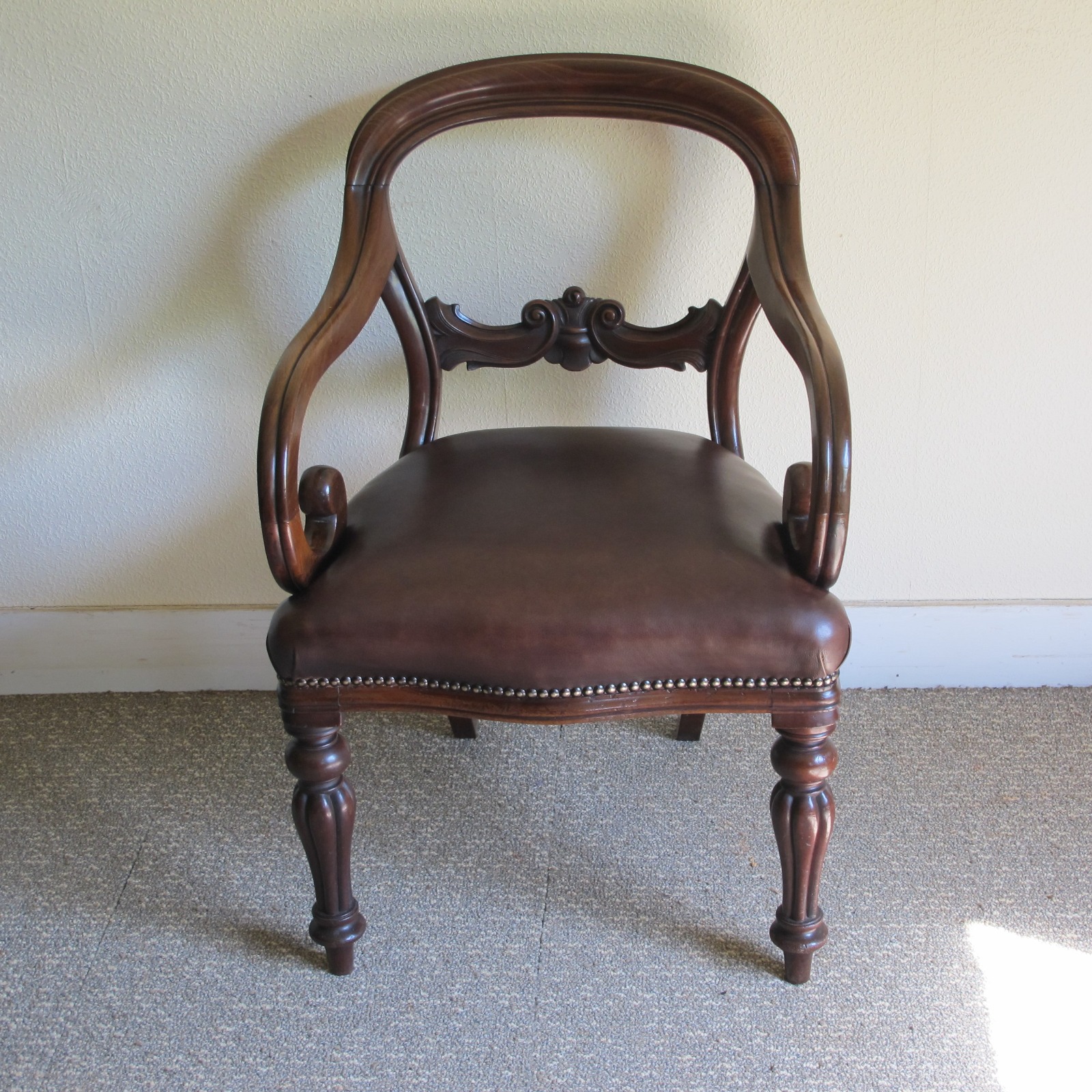 Mahogany Balloon Back Desk Chair c.1860 (1 of 5)
