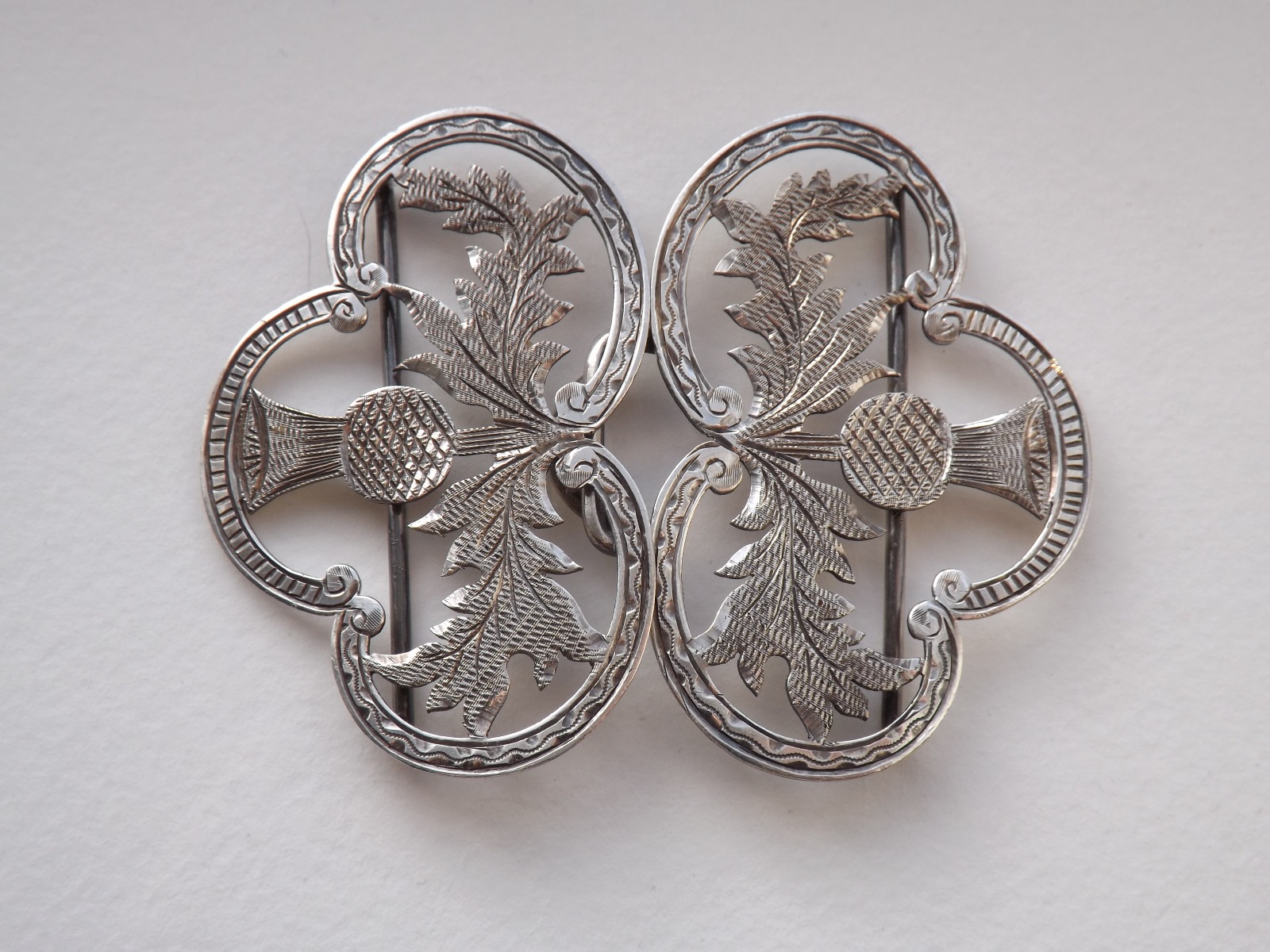 Antique Edwardian Scottish Thistle Sterling Silver Nurses Buckle - 1908 (1 of 1)