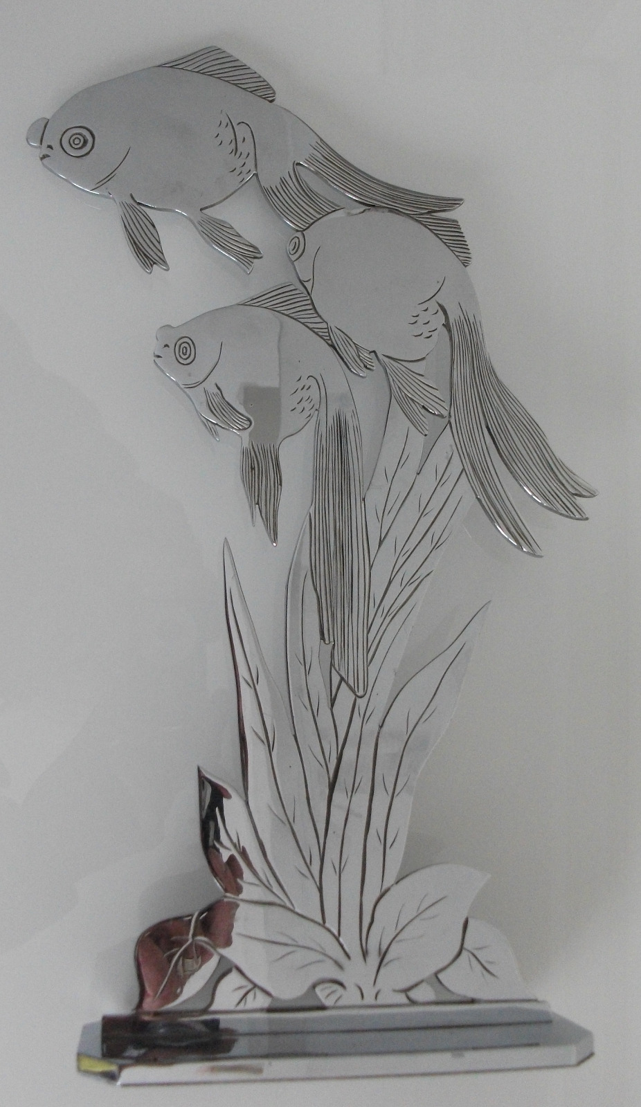Original 1930s Art Deco French Chromed Bronze Fish Sculpture, Signed – Luc (1 of 1) Original 1930s Art Deco French Chromed Bronze Fish Sculpture, Signed – Luc (1 of 1)