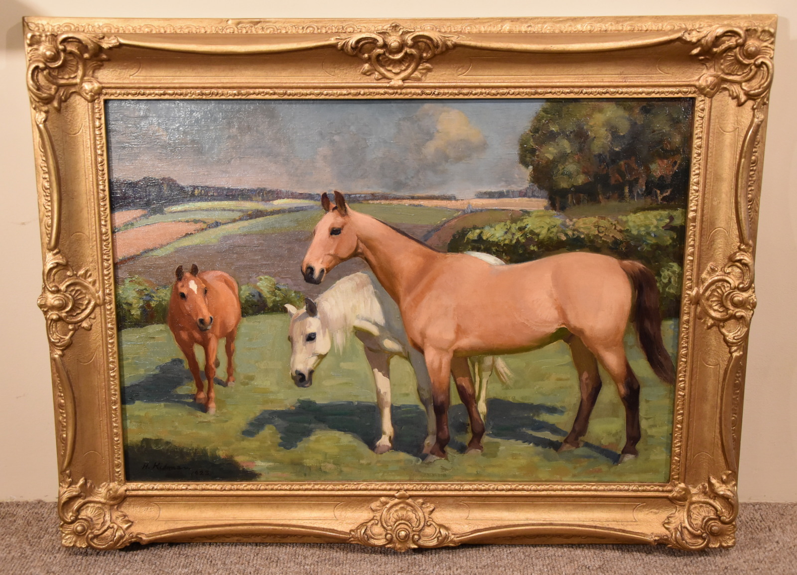 'Horses Grazing' by Hilda Kidman 1923 (1 of 5)
