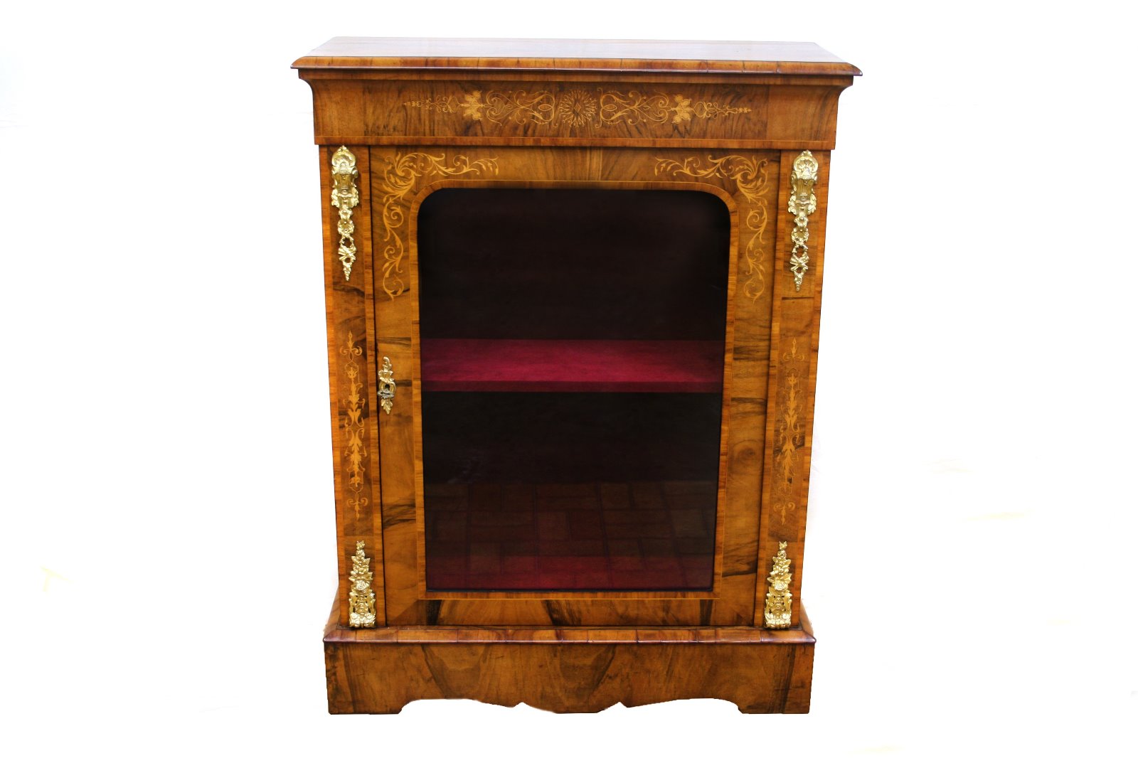 Victorian Inlaid Walnut Pier Cabinet with Tulipwood Cross Banding (1 of 4)