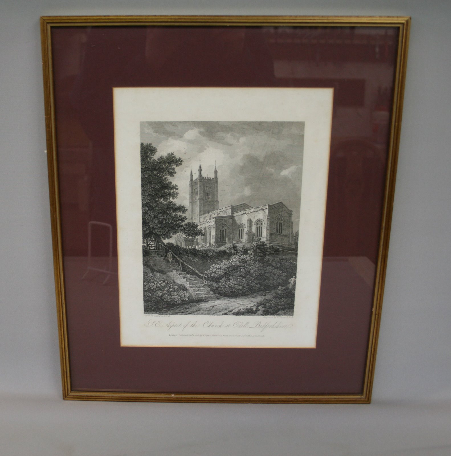 Copperplate View of the Church at Odell, Bedfordshire (1 of 2)