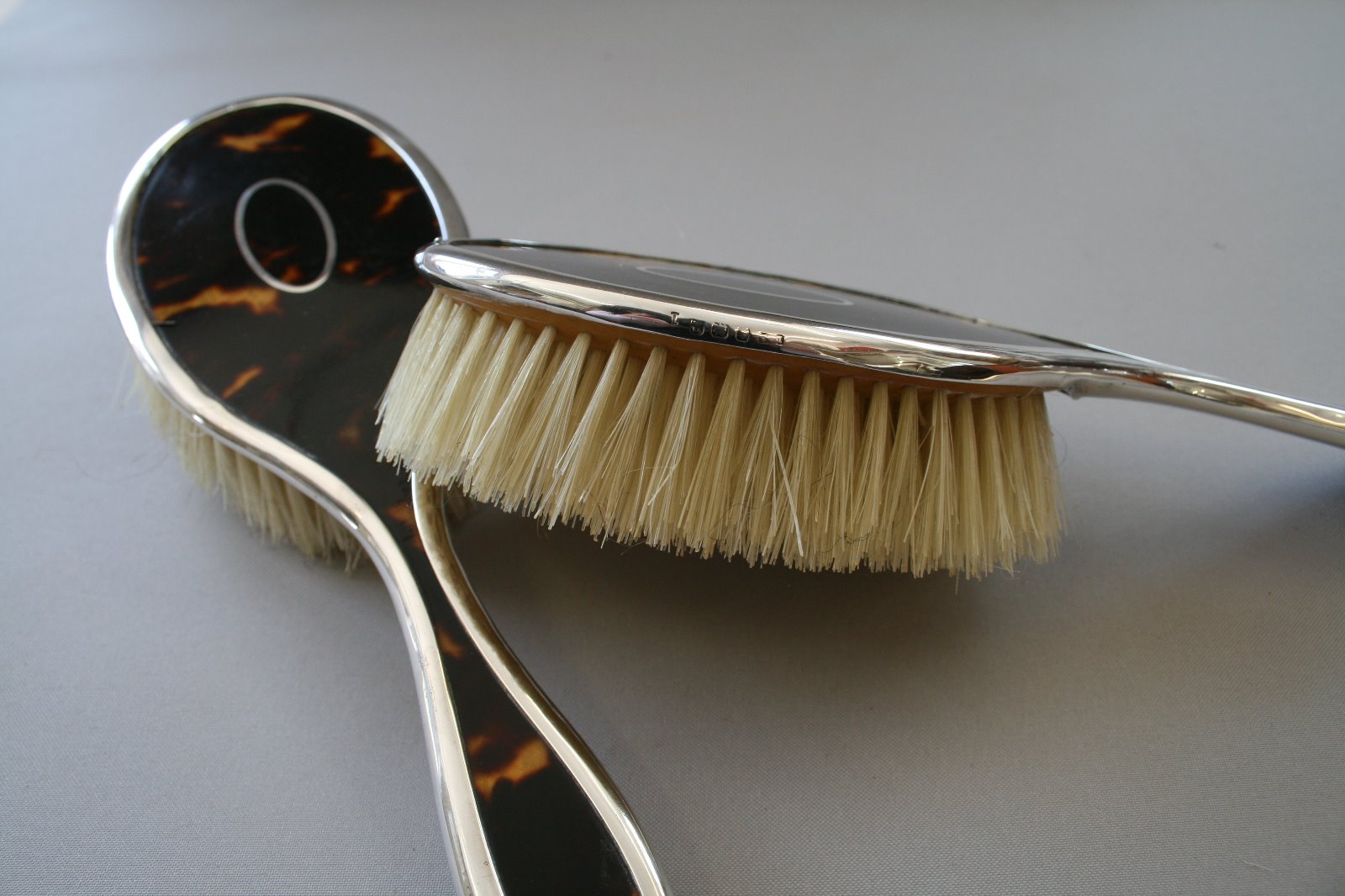 Pair of Silver & Tortoiseshell Backed Brushes (1 of 3)