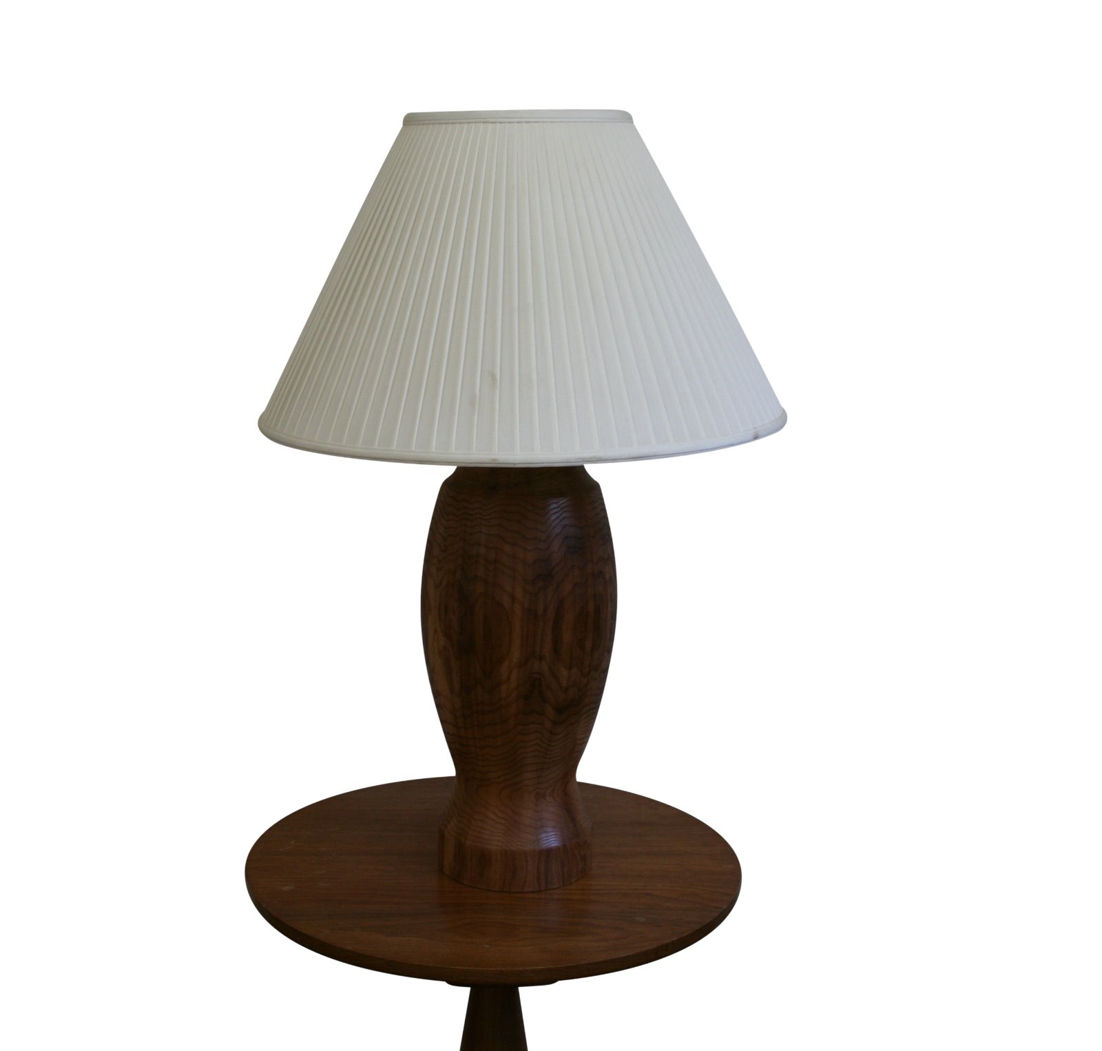 Large Solid Ash Wood Bulbous Shape Turned Lamp Base (1 of 2)