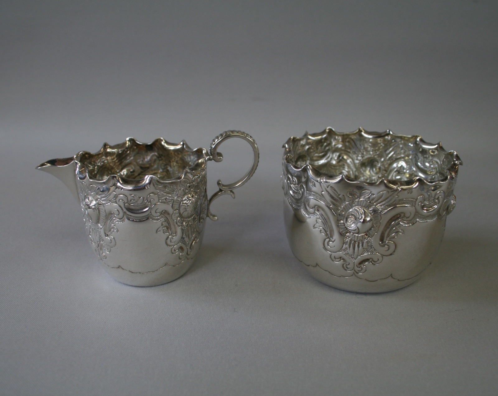 Silver Plate Cream Jug & Sugar Bowl c.1910 (1 of 3)
