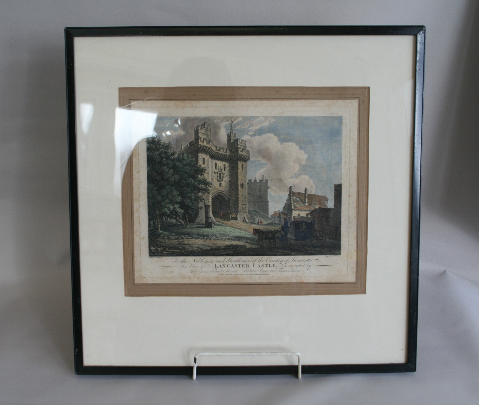 Hand Coloured Copperplate Print of Lancaster Castle (1 of 4)