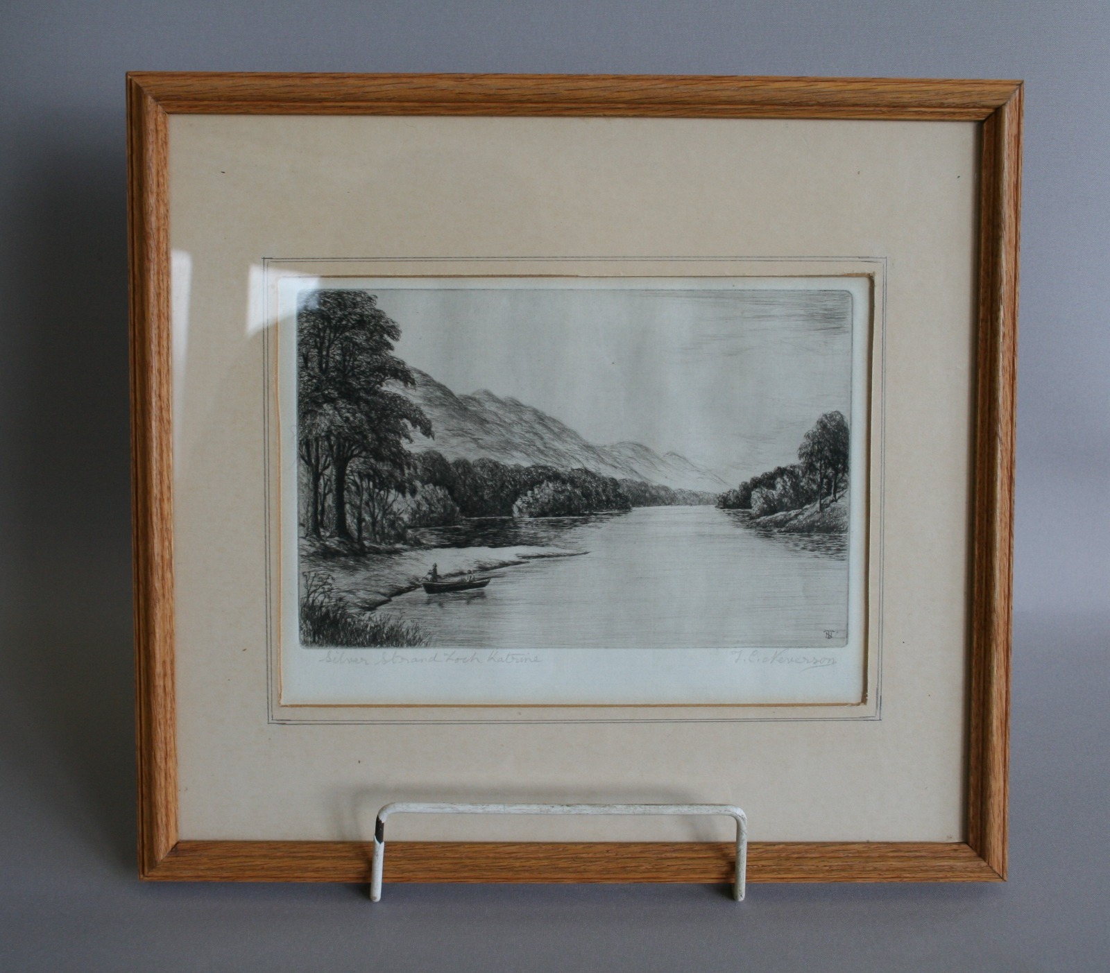 Original Signed Etching by TC Neverson of the Silver Strand, Loch Katrine (1 of 3)
