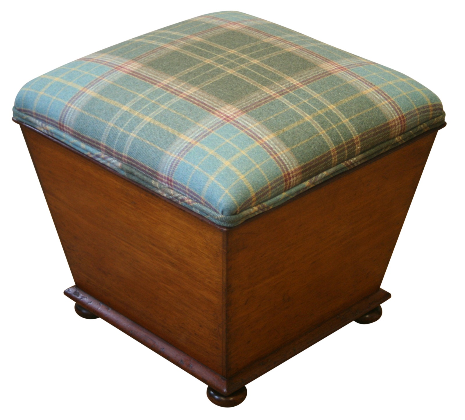 Victorian Ottoman with Upholstered Top & Mahogany Sides GW666
