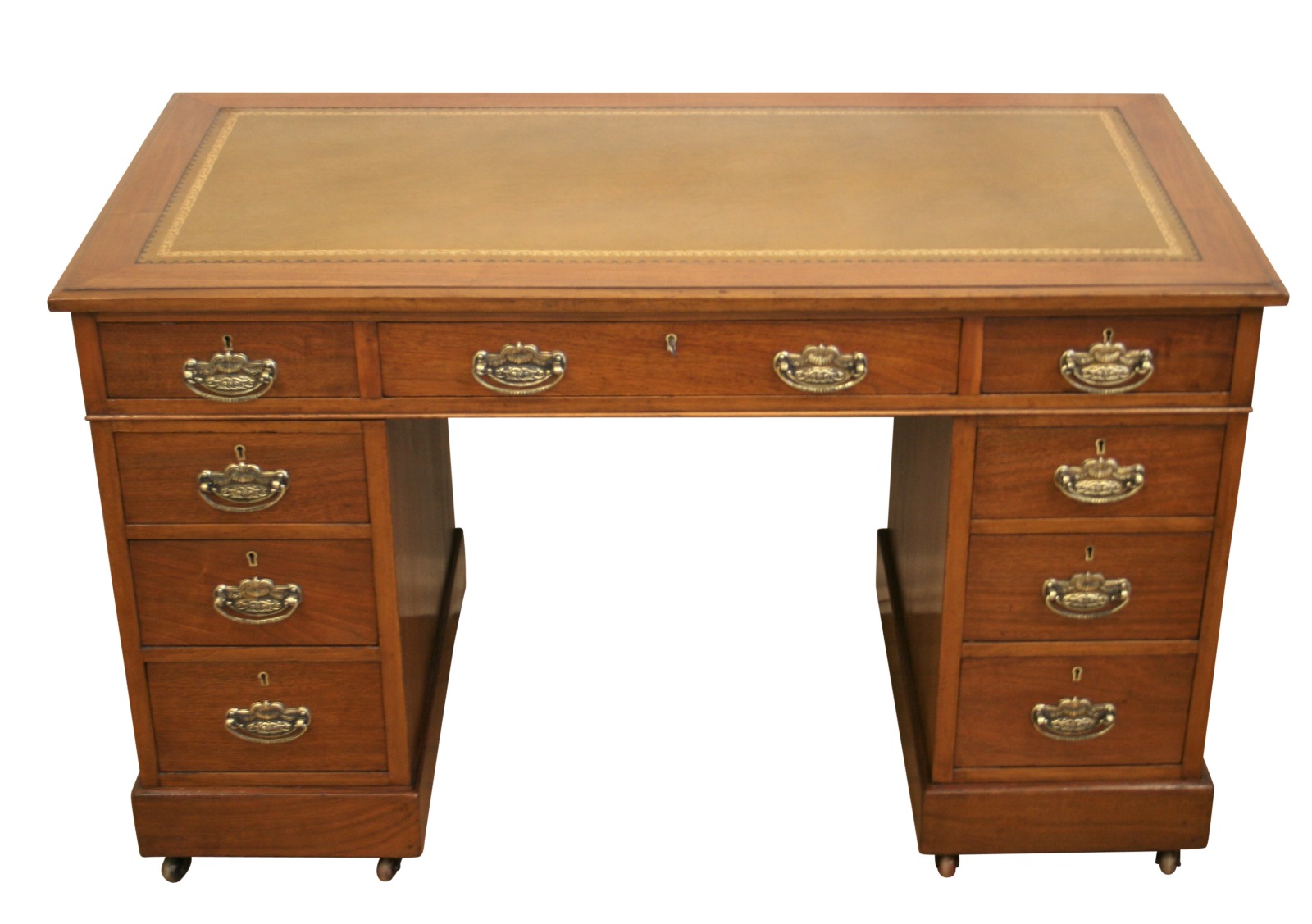 Edwardian Walnut Pedestal Desk (1 of 4)