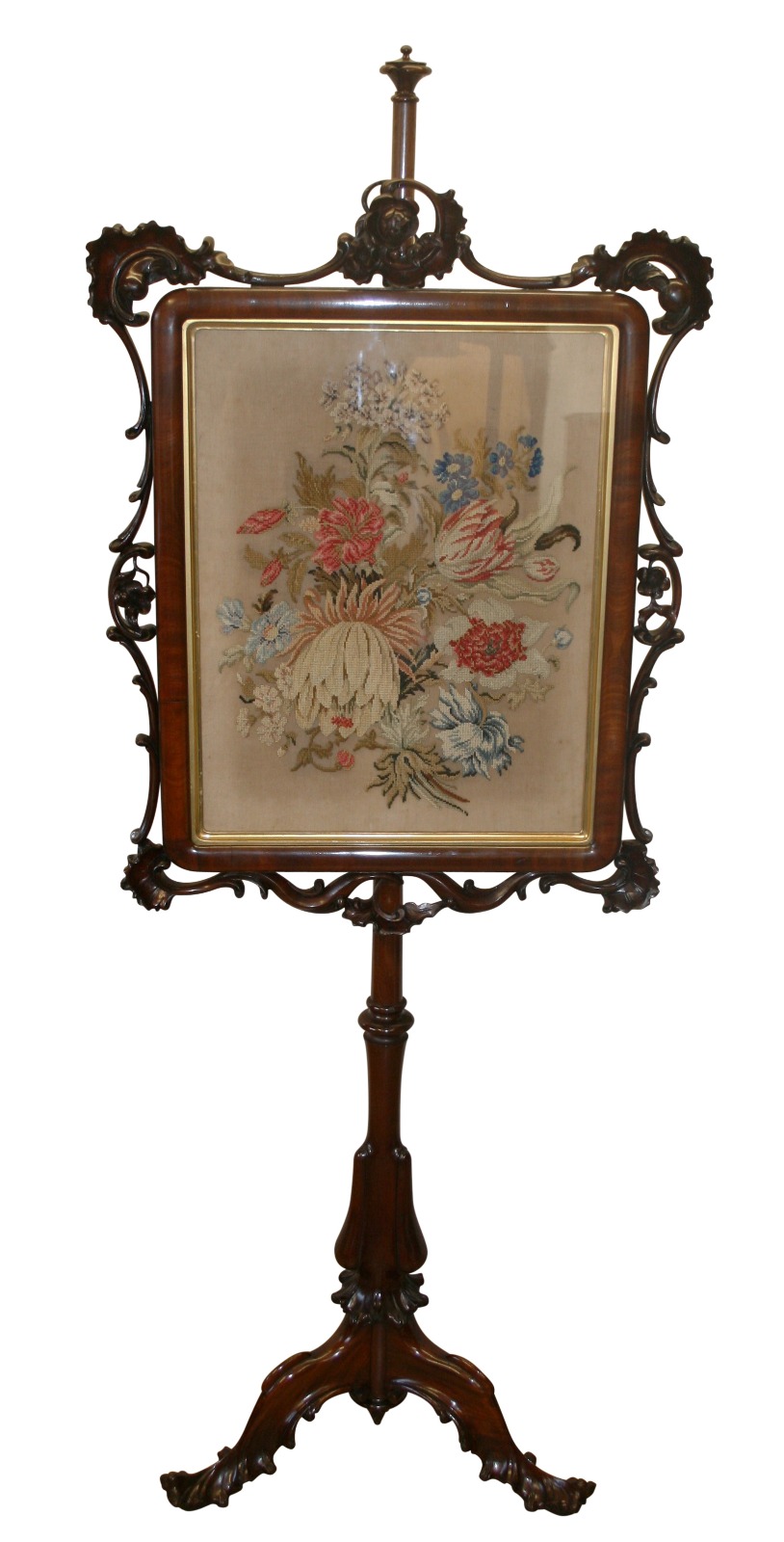 Early Victorian Mahogany Pole Screen (1 of 3)