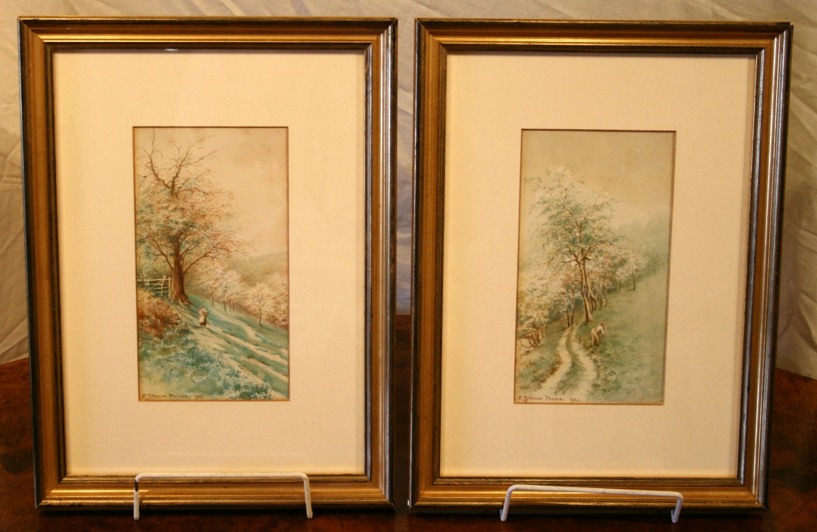 Pair of Watercolours Depicting Wooded Valleys (1 of 1)