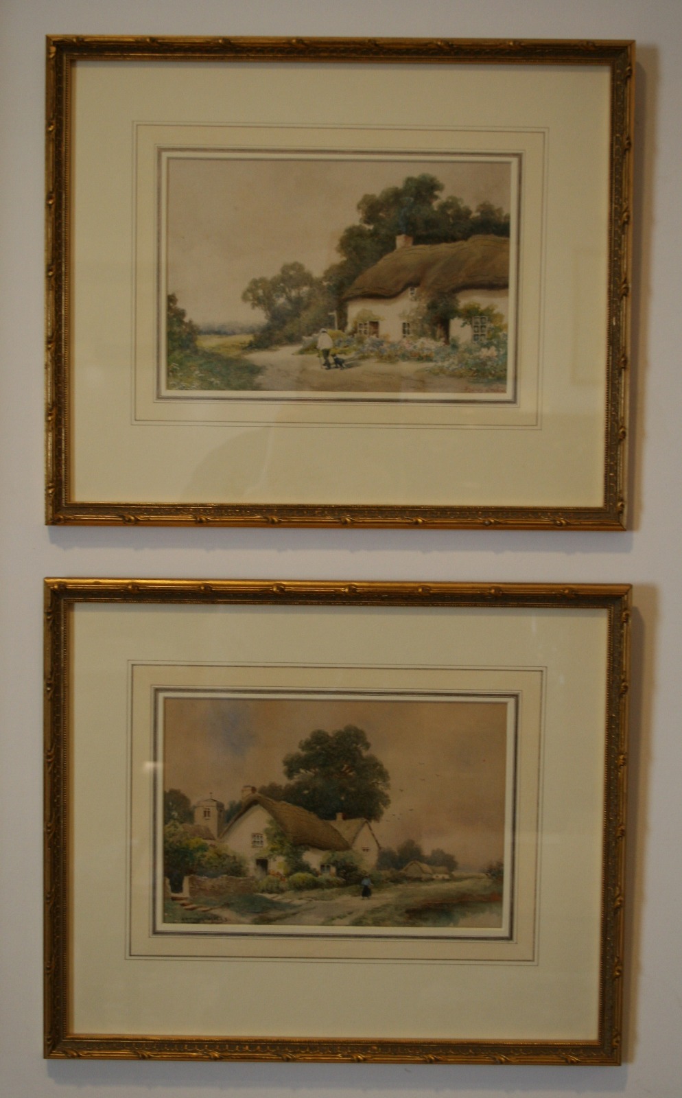 Pair of Watercolours of Rural Cottage Scenes c.1880 (1 of 1)